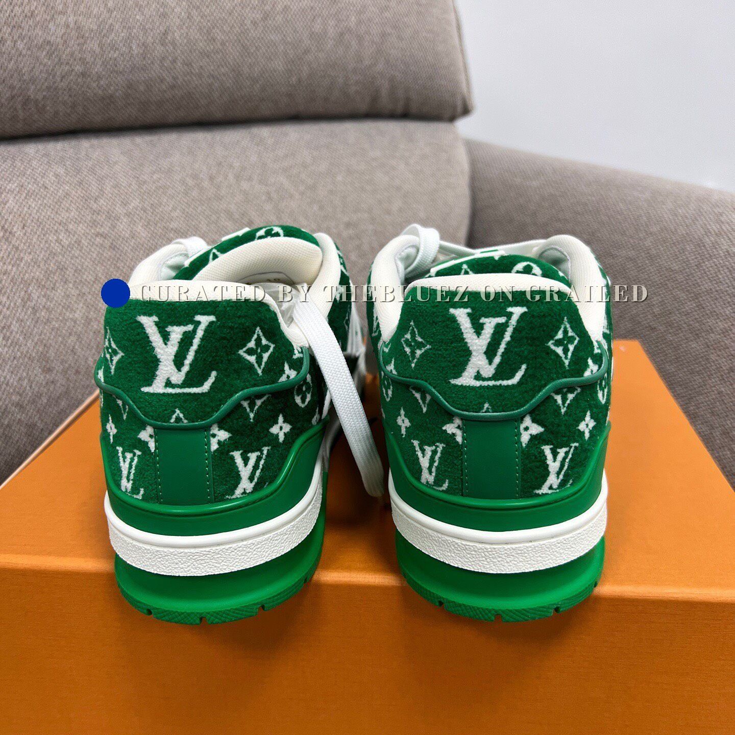 Louis Vuitton Louis Vuitton White Green Monogram Trainer Shoes Size US 10 / EU 43 - 3 Thumbnail