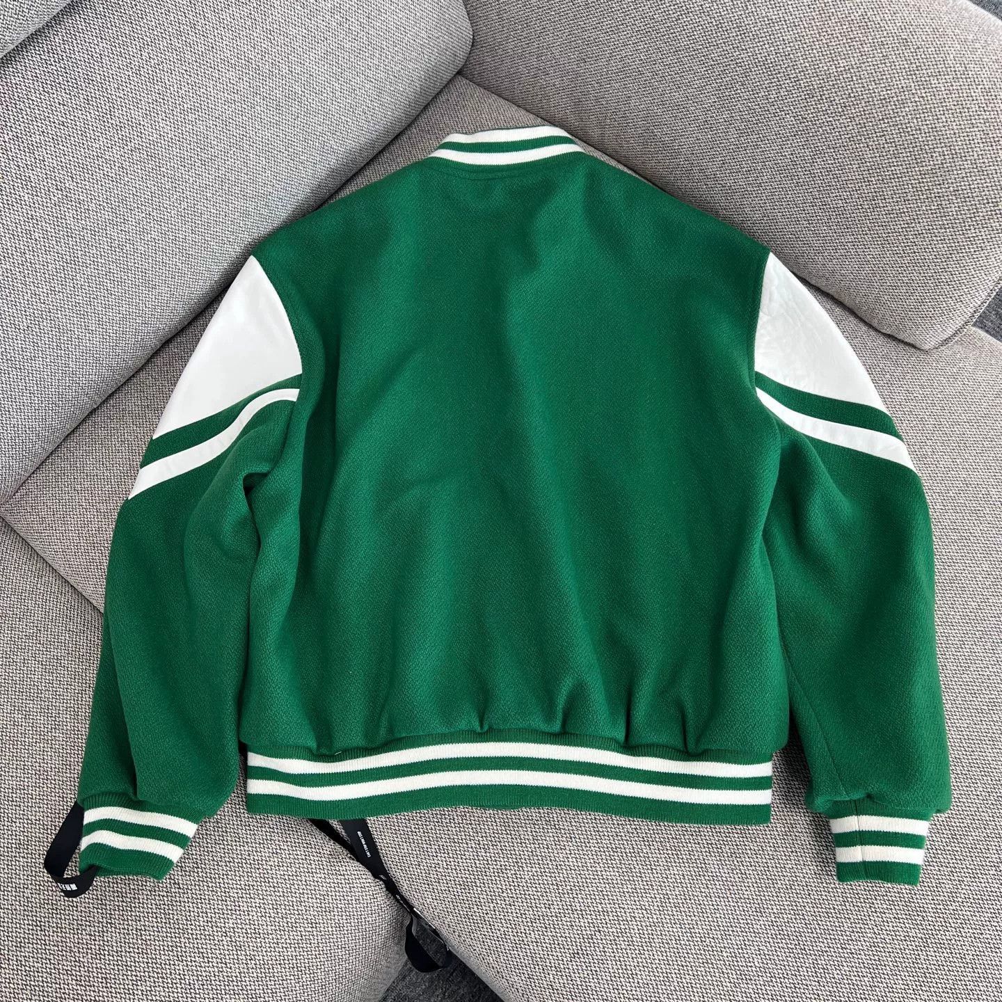 Celine Celine Letter Patch Leather Sleeve Baseball Jacket Size US M / EU 48-50 / 2 - 2 Thumbnail