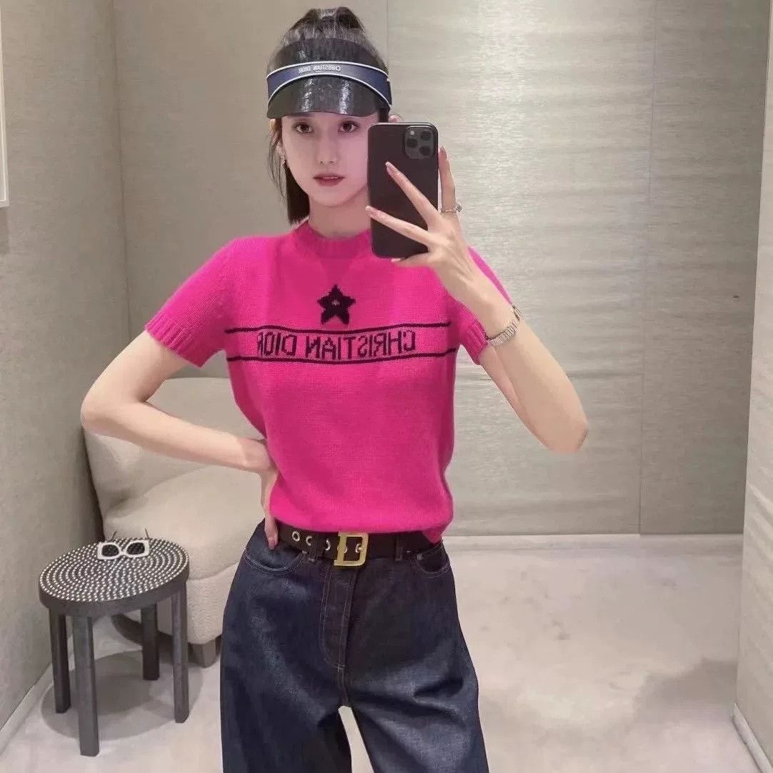 Dior Dior Lucky Star Letter Logo Knit Short-Sleeve Size XXS / US 00 / IT 34 - 8 Thumbnail