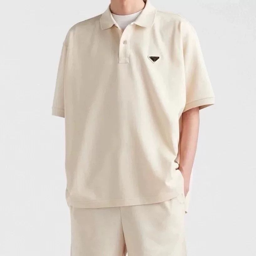 Prada Prada Triangle Logo Short Sleeve Polo Size US XXL / EU 58 / 5 - 7 Thumbnail