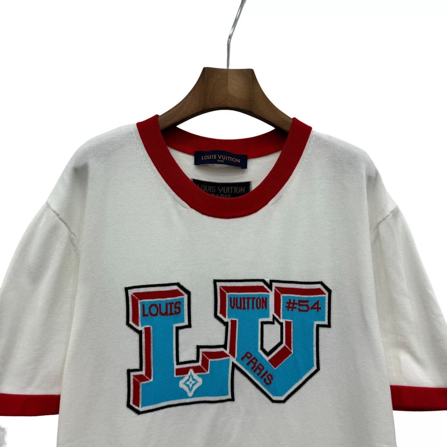 Louis Vuitton Louis Vuitton White Logo Knit T-Shirt Size US XL / EU 56 / 4 - 4 Thumbnail