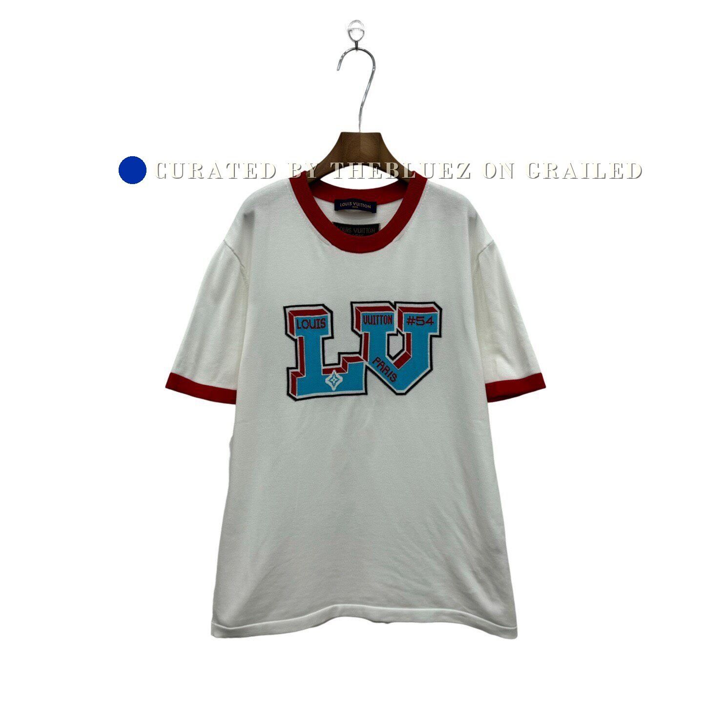 Louis Vuitton Louis Vuitton White Logo Knit T-Shirt Size US XL / EU 56 / 4 - 2 Thumbnail
