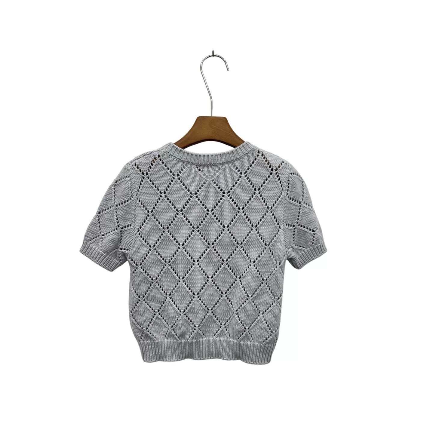 Miu Miu Miumiu Crystal Cutout Knit Short Sleeve Size S / US 4 / IT 40 - 3 Thumbnail
