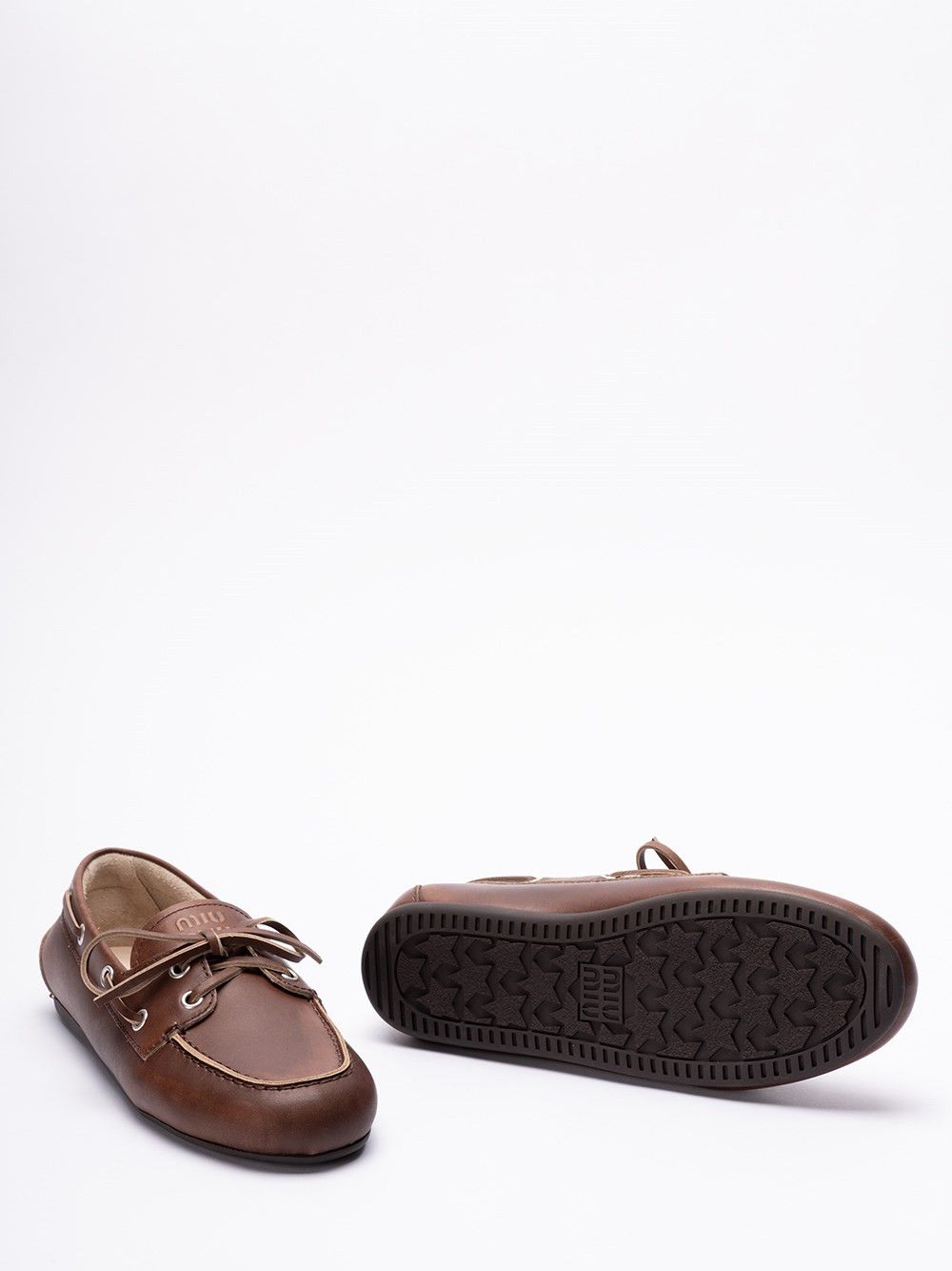 Miu Miu Unlined Bleached Leather Boat Shoes Size US 10 / IT 40 - 4 Thumbnail