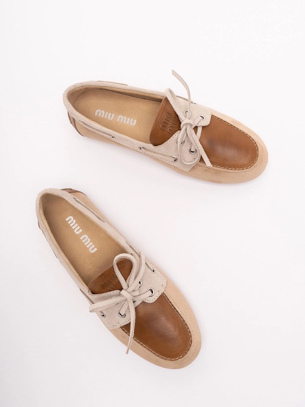 Miu Miu Suede and Leather Boat Shoes Size US 9 / IT 39 - 5 Thumbnail
