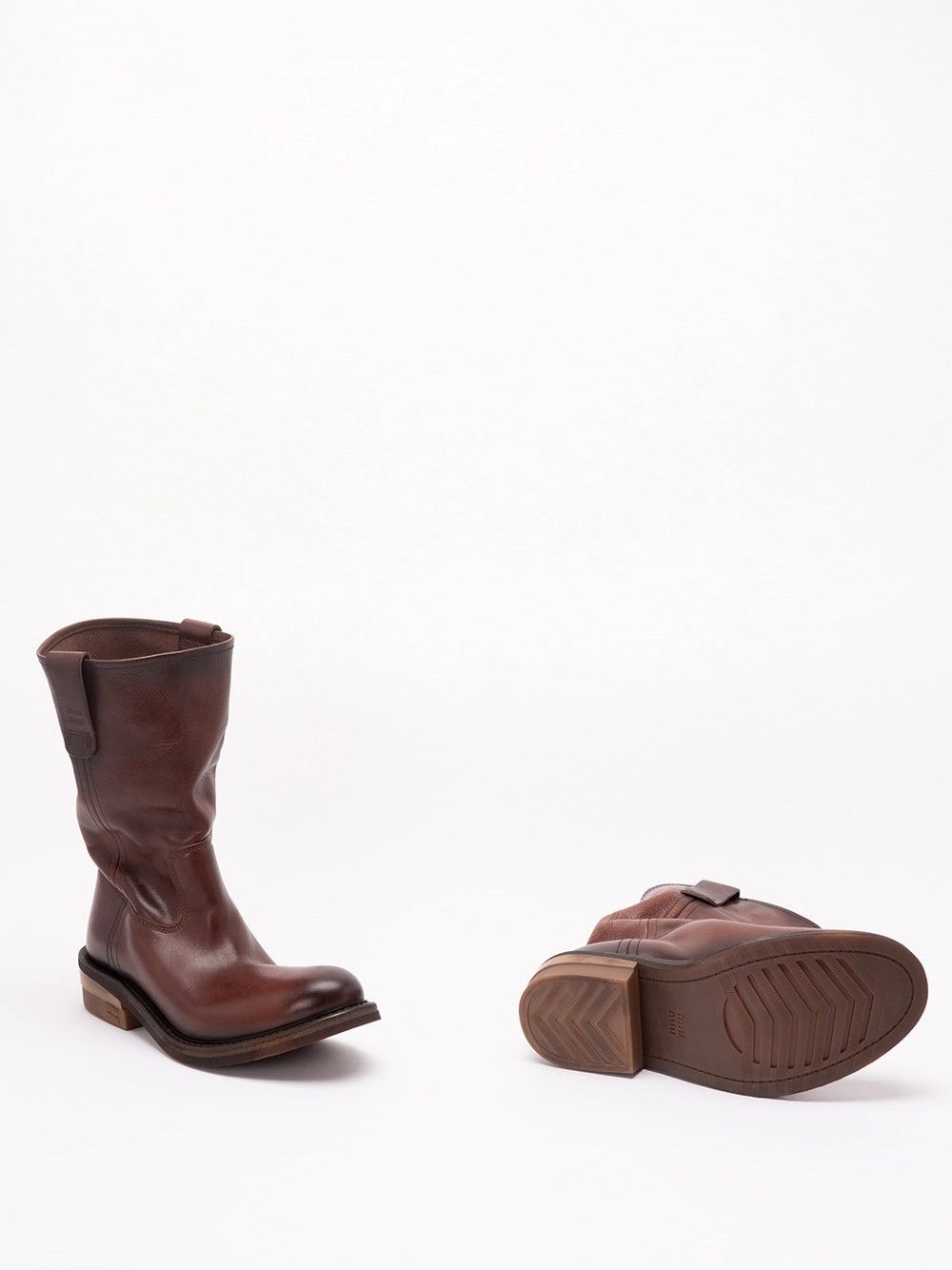 Miu Miu Foule Leather Booties Size US 7 / IT 37 - 4 Thumbnail