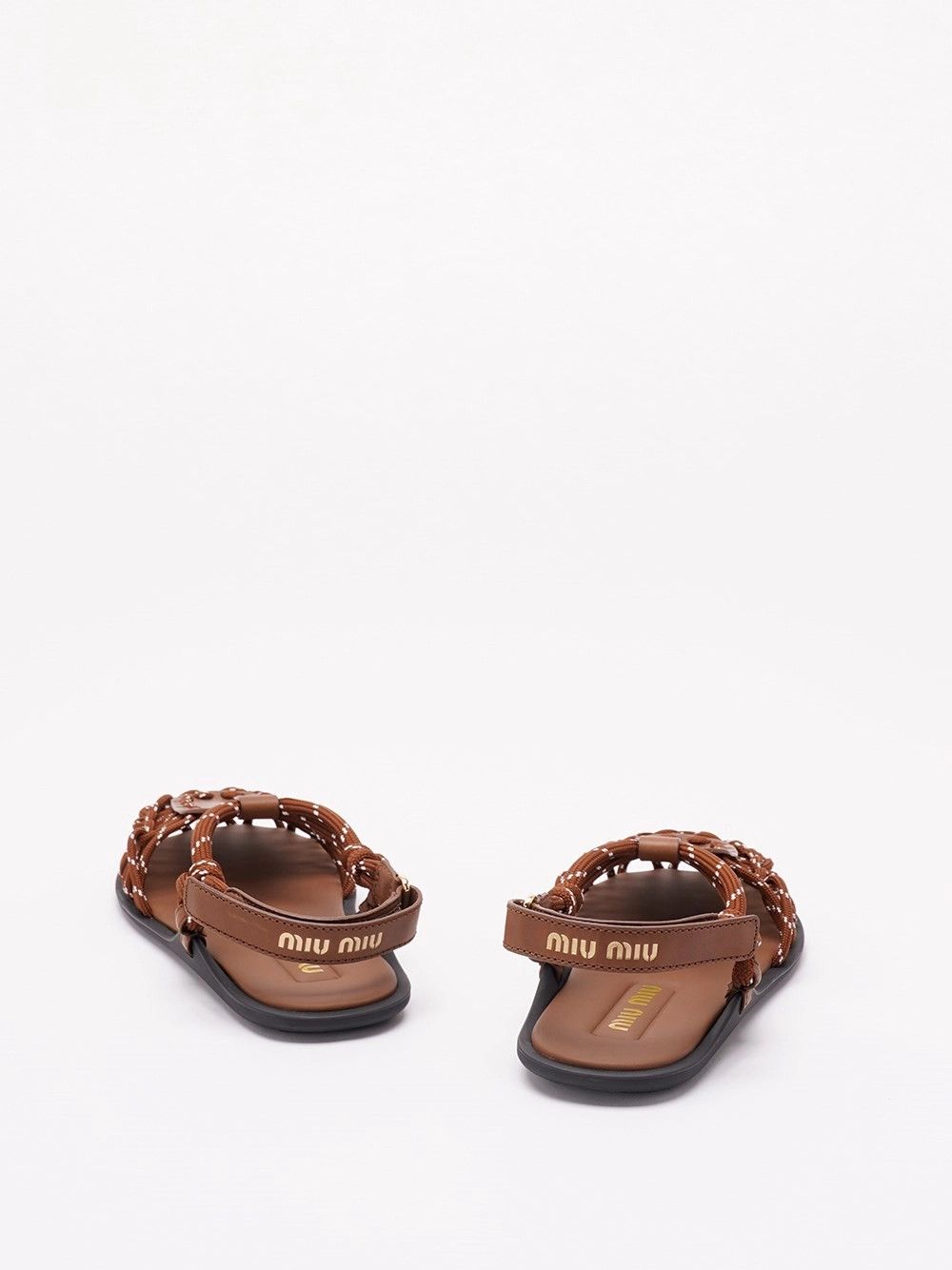 Miu Miu Flat Cord and Leather Sandals Size US 9 / IT 39 - 2 Thumbnail