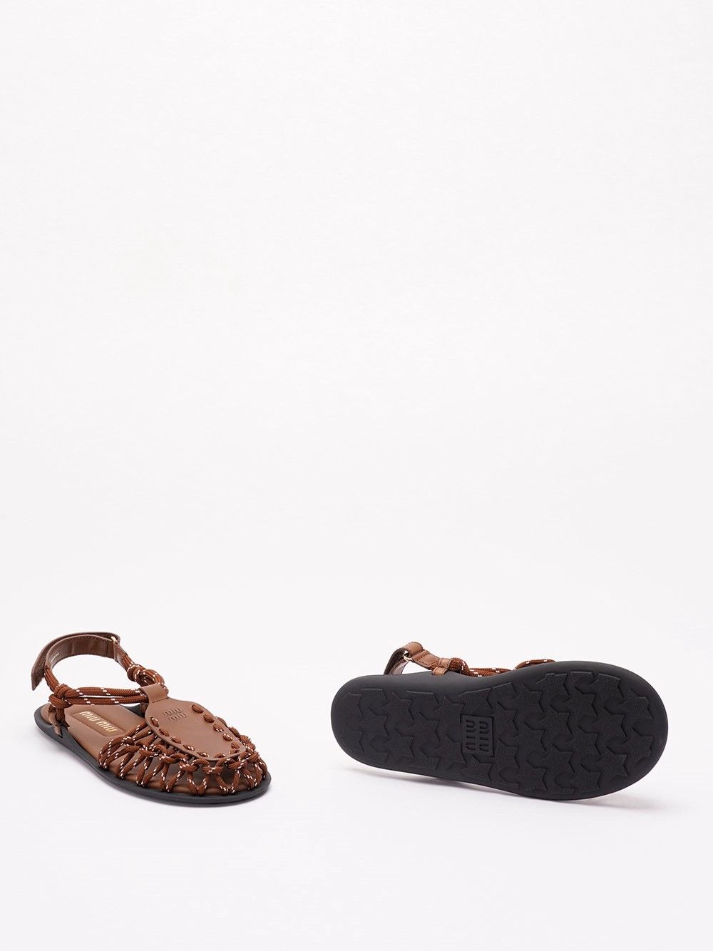 Miu Miu Flat Cord and Leather Sandals Size US 10 / IT 40 - 4 Thumbnail