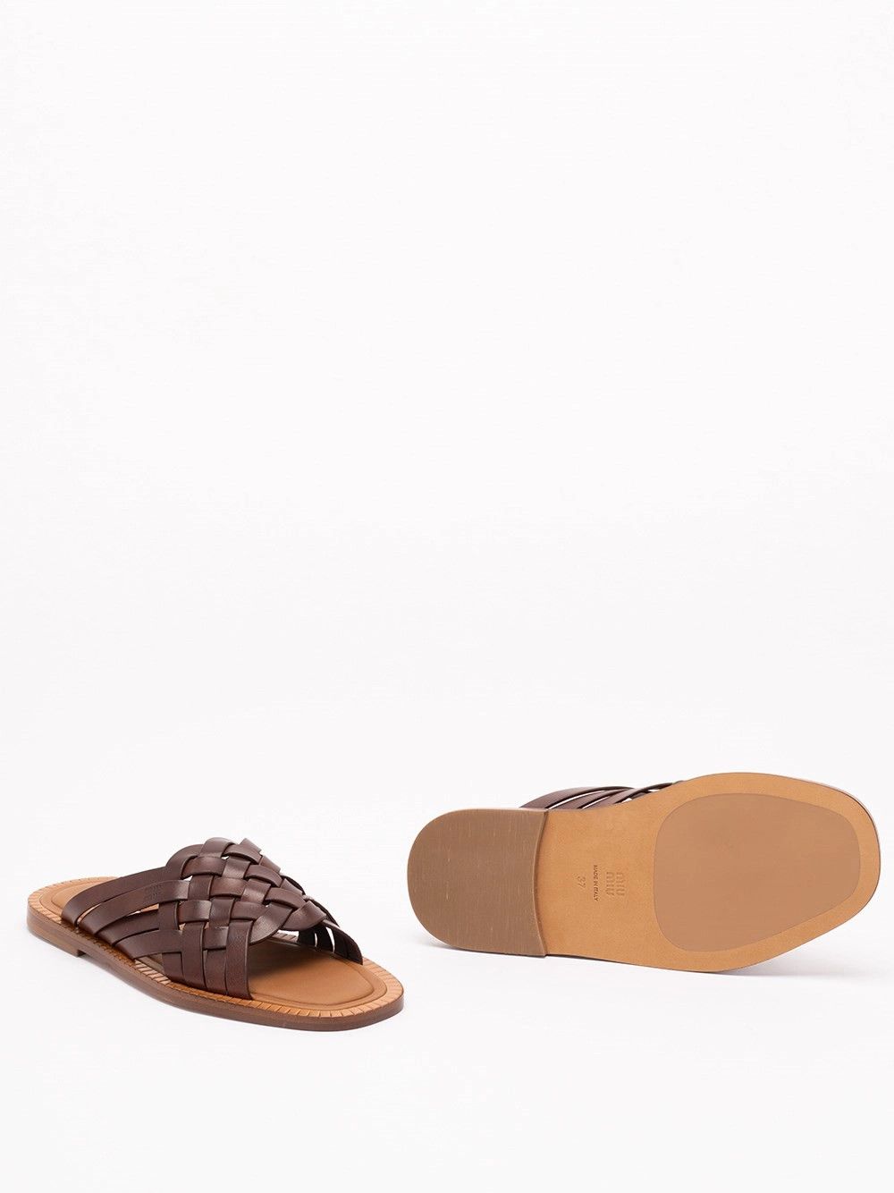 Miu Miu Wwoven Leather Sandals Size US 8 / IT 38 - 4 Thumbnail