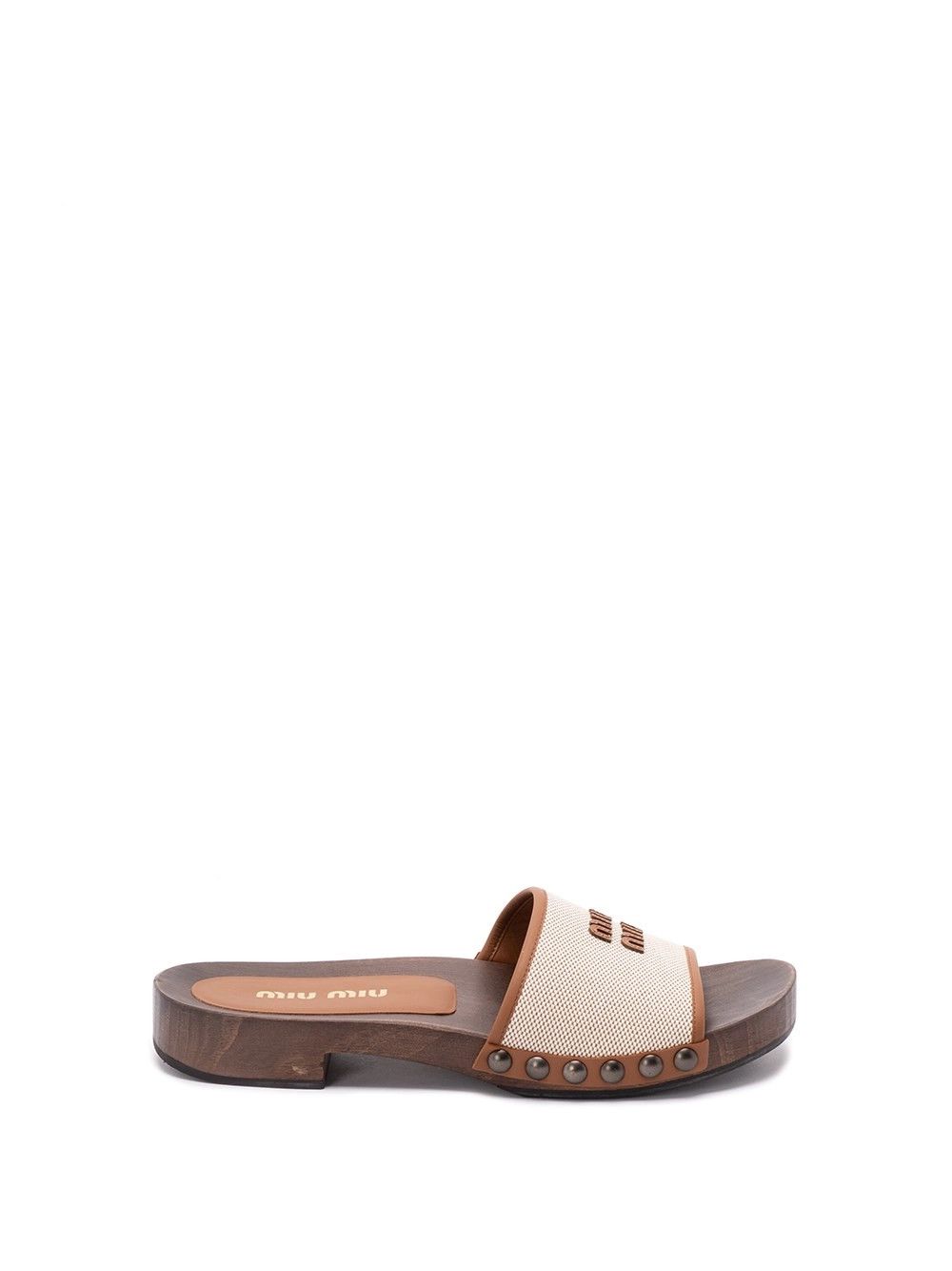 Miu Miu Canvas and Leather Clogs Size US 9 / IT 39 - 3 Thumbnail