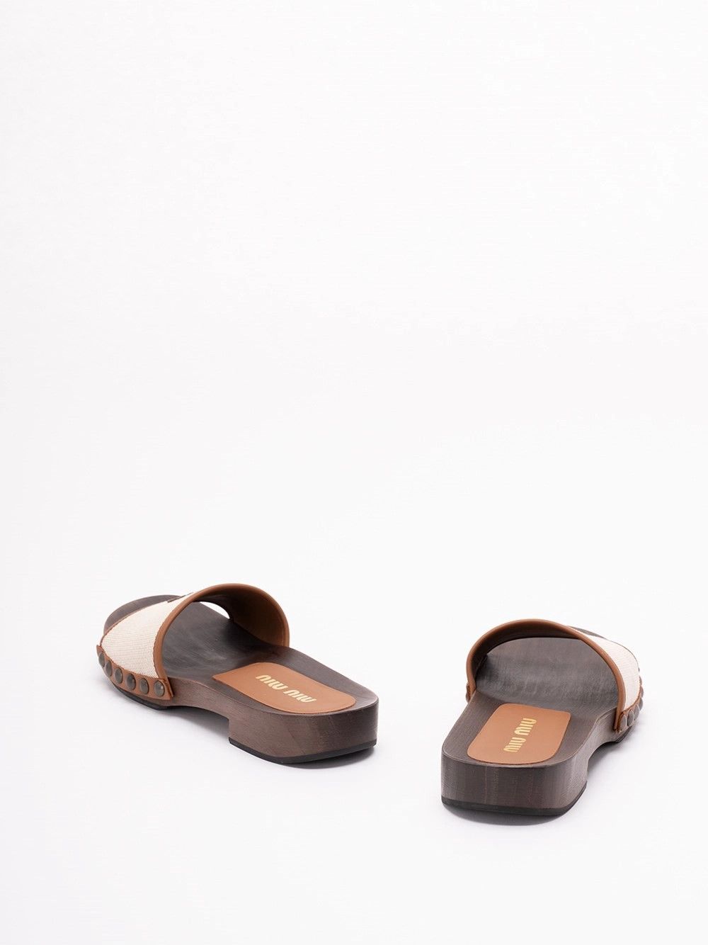 Miu Miu Canvas and Leather Clogs Size US 10 / IT 40 - 5 Thumbnail