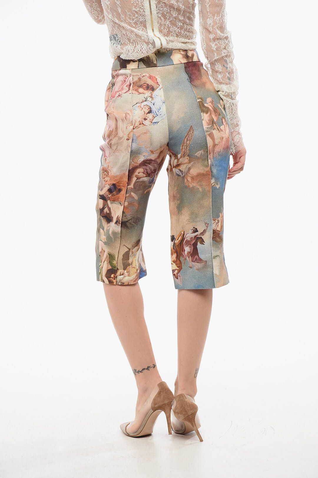 Balmain Printed Linen Bermuda Shorts Size 28" / US 6 / IT 42 - 2 Thumbnail