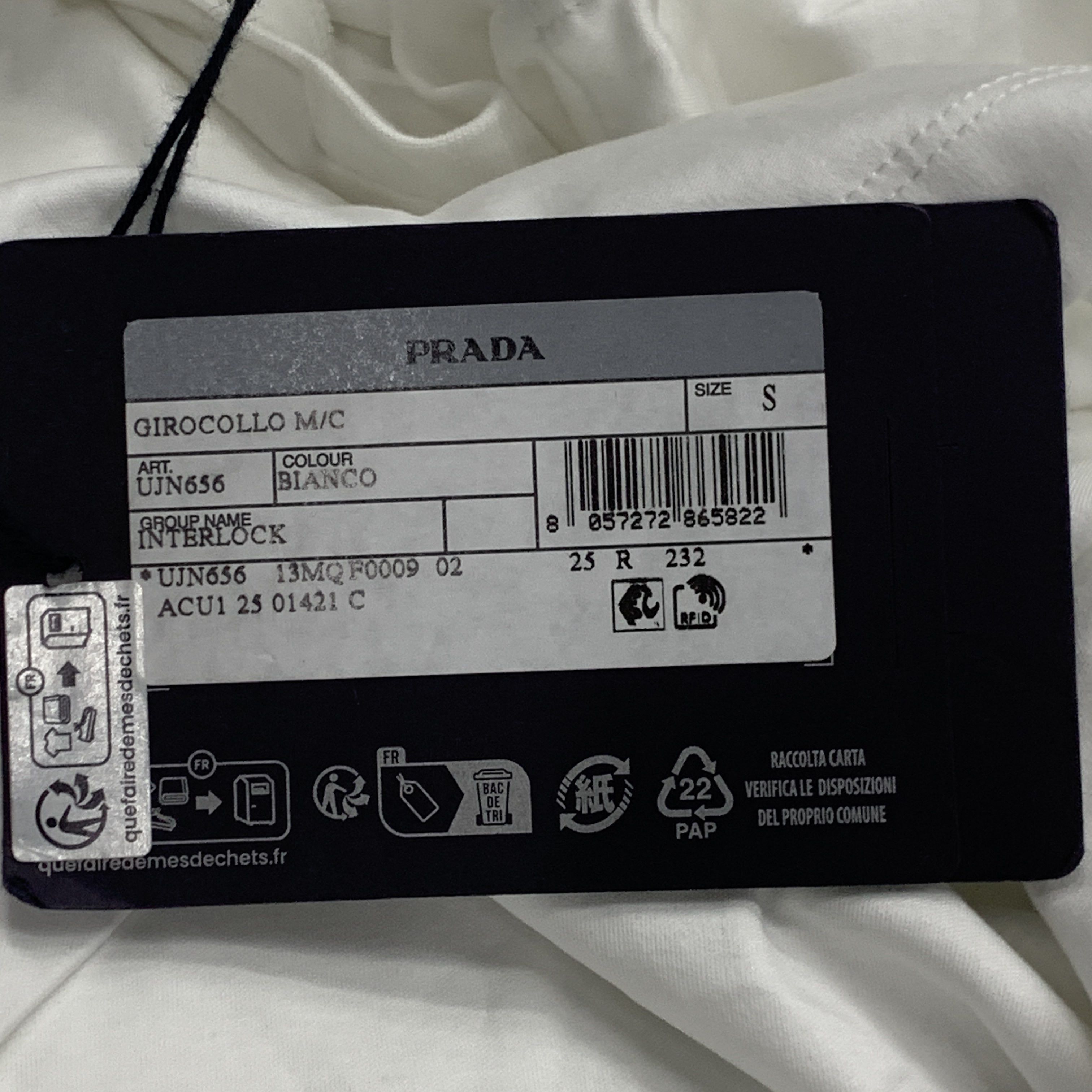 Prada Prada Logo Print T-Shirt White Size S Size US S / EU 44-46 / 1 - 5 Thumbnail