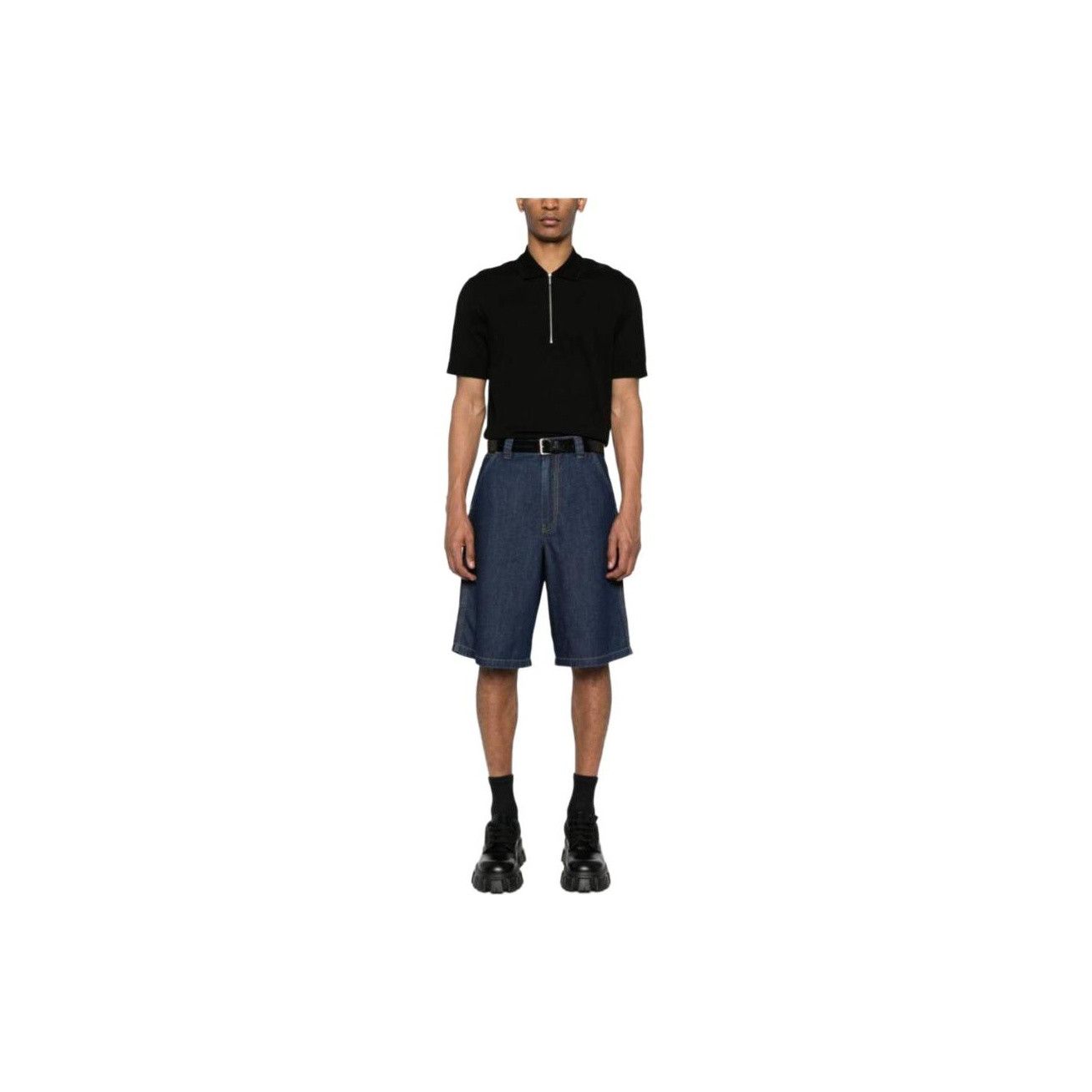 Prada Prada Logo Patch Denim Bermuda Shorts Size 33 Size US 33 - 6 Thumbnail