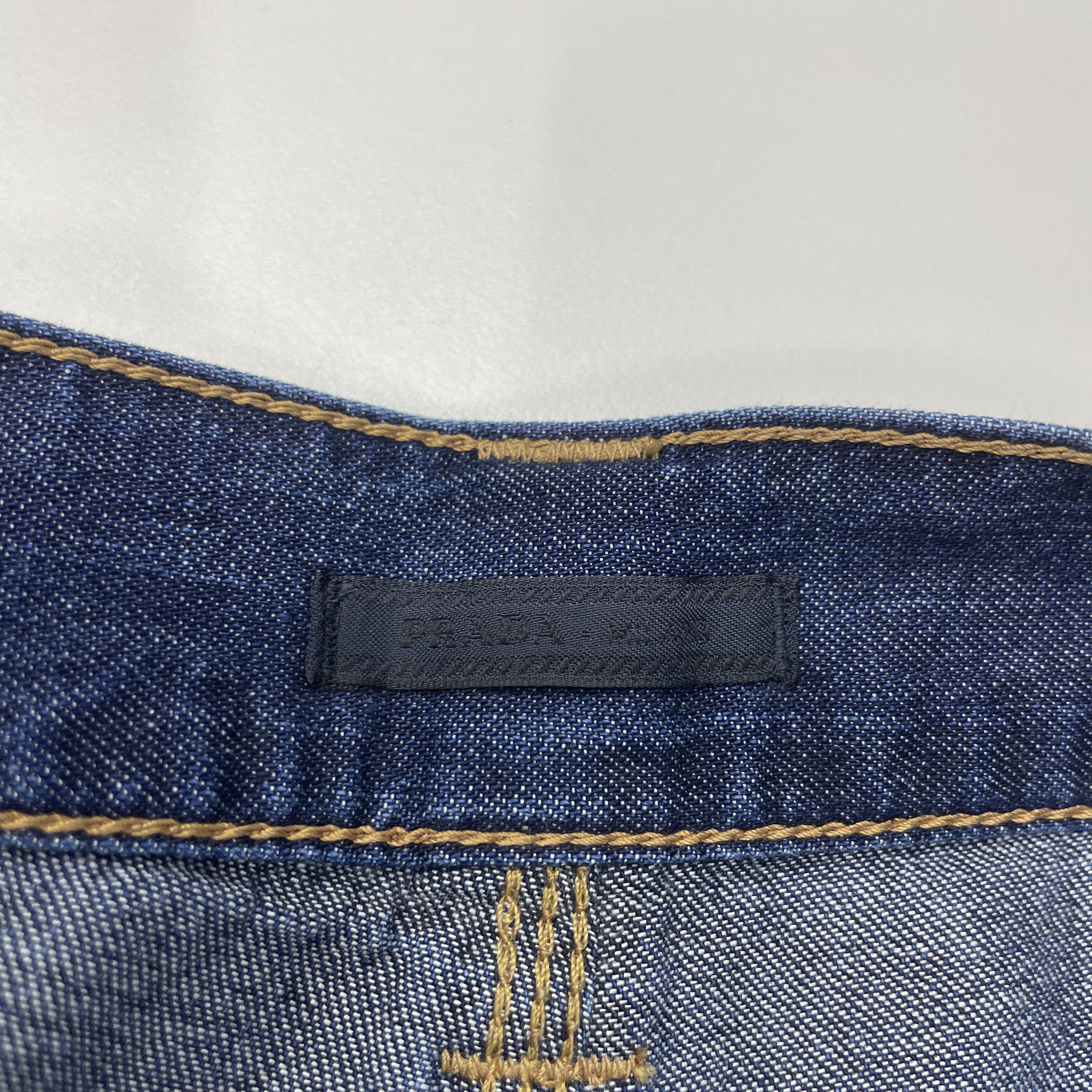 Prada Prada Logo Patch Denim Bermuda Shorts Size 33 Size US 33 - 3 Thumbnail