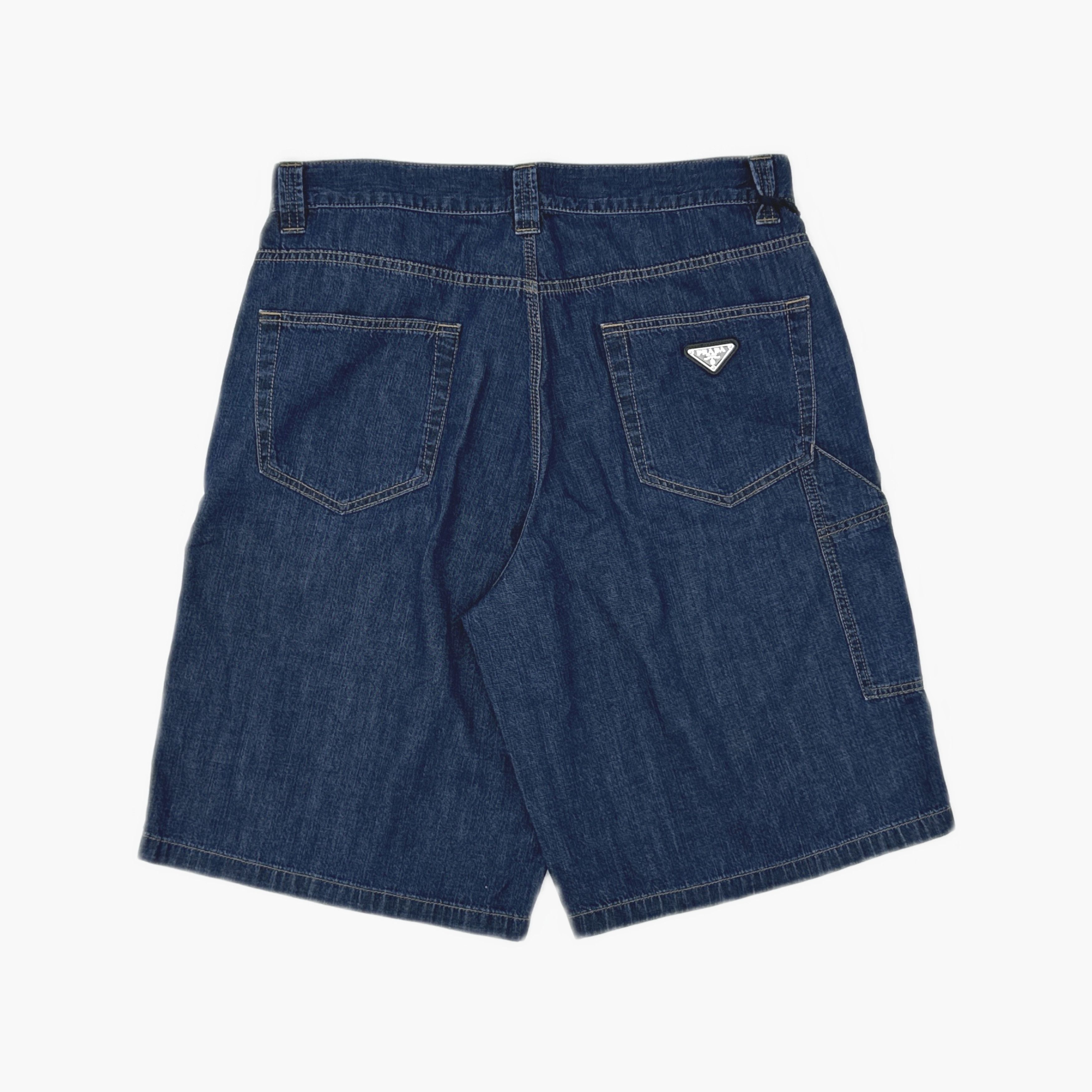 Prada Prada Logo Patch Denim Bermuda Shorts Size 33 Size US 33 - 2 Thumbnail