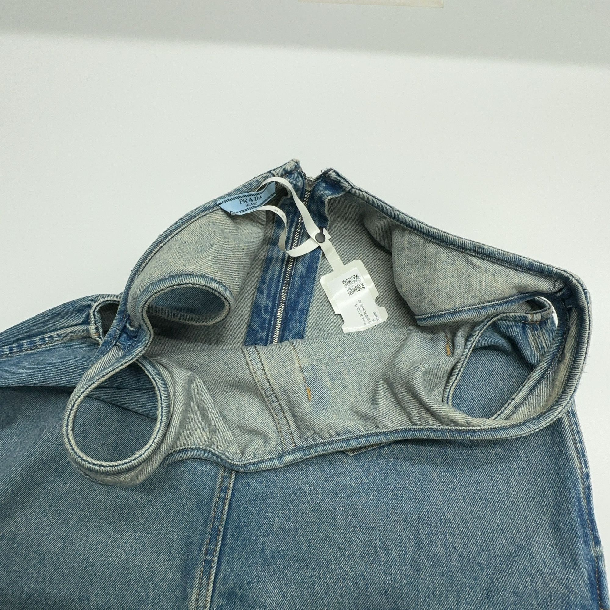 Prada Prada Logo Denim Romper Size 38 Size 26" / US 2 / IT 38 - 6 Thumbnail