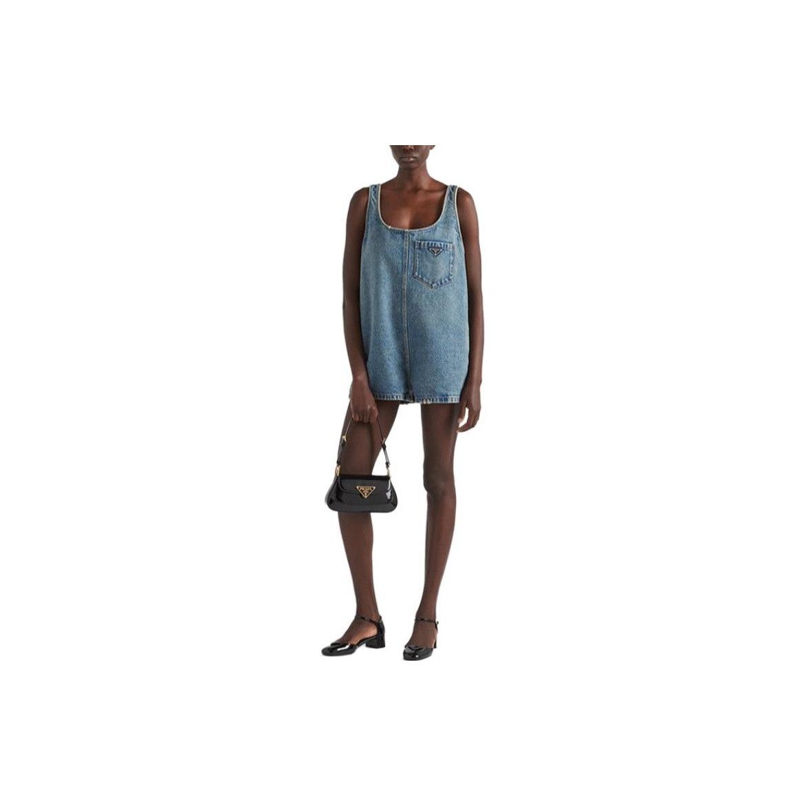 Prada Prada Logo Denim Romper Size 38 Size 26" / US 2 / IT 38 - 8 Thumbnail