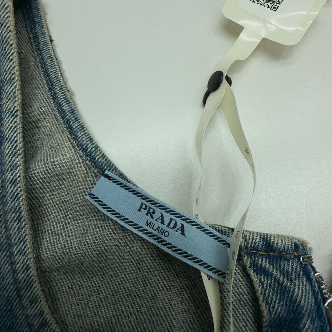Prada Prada Logo Denim Romper Size 38 Size 26" / US 2 / IT 38 - 3 Thumbnail
