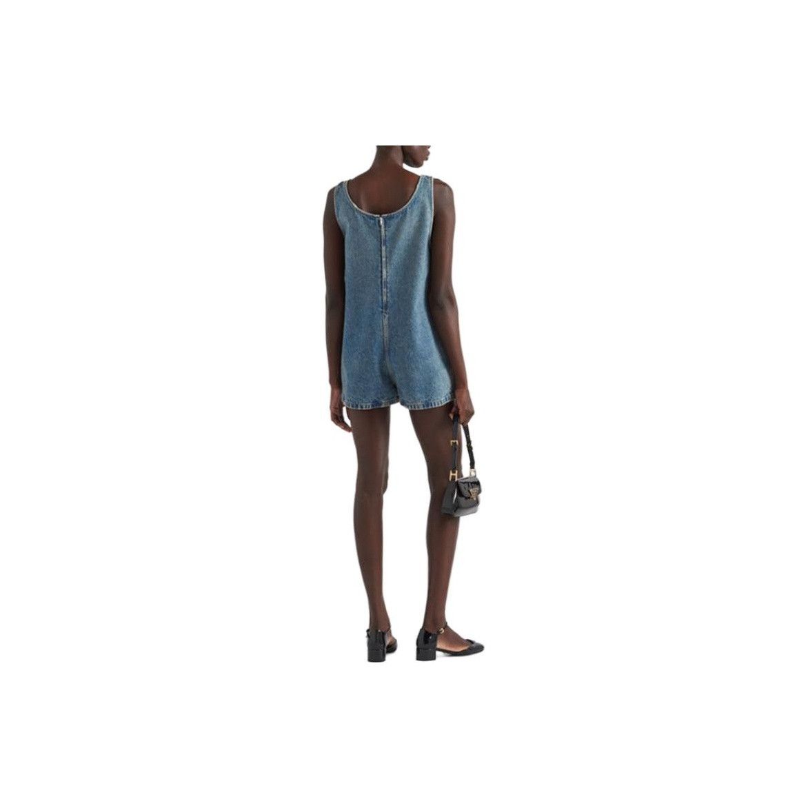Prada Prada Logo Denim Romper Size 38 Size 26" / US 2 / IT 38 - 9 Thumbnail