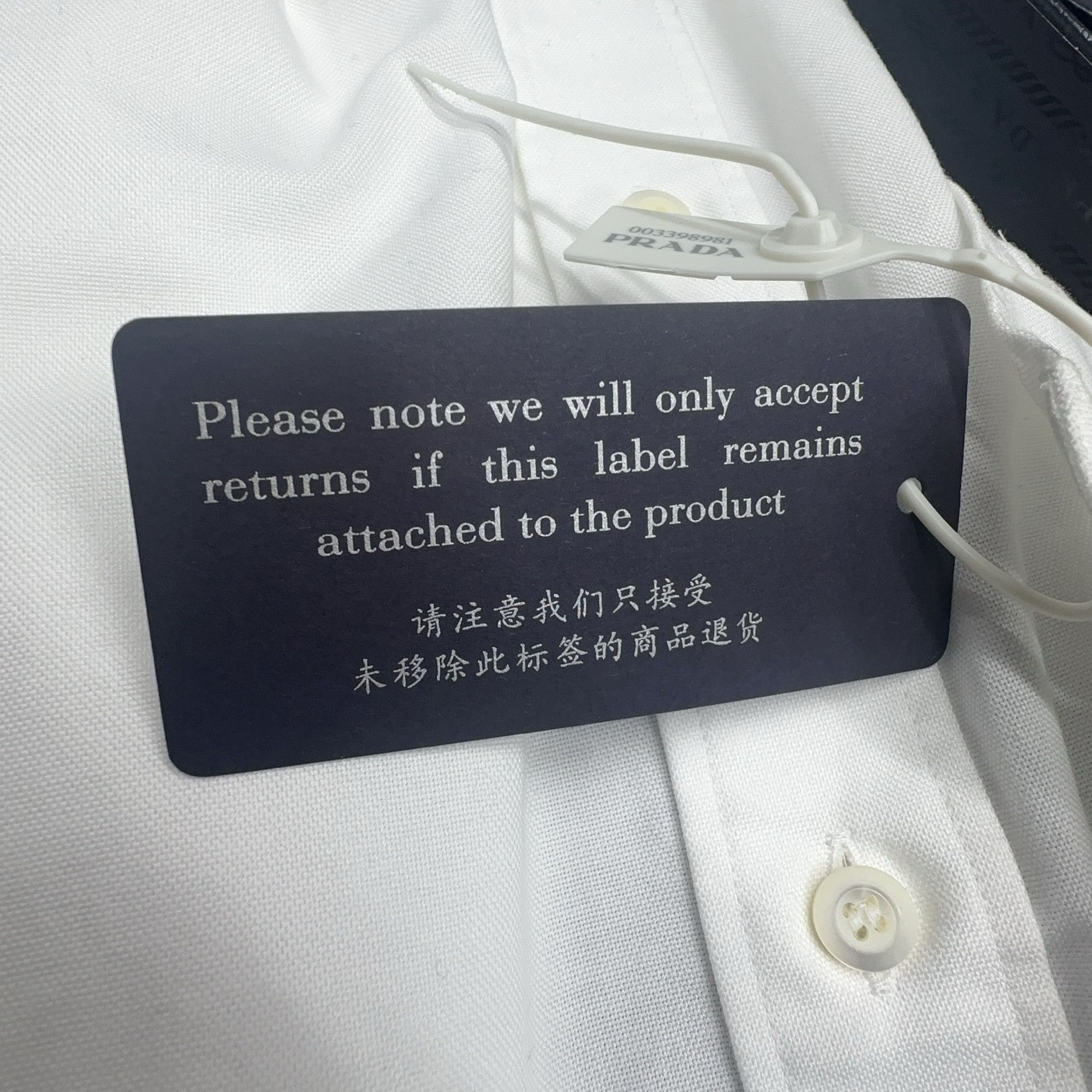 Prada Prada Embroidered Logo Button Up Shirt Size M Size US M / EU 48-50 / 2 - 6 Thumbnail