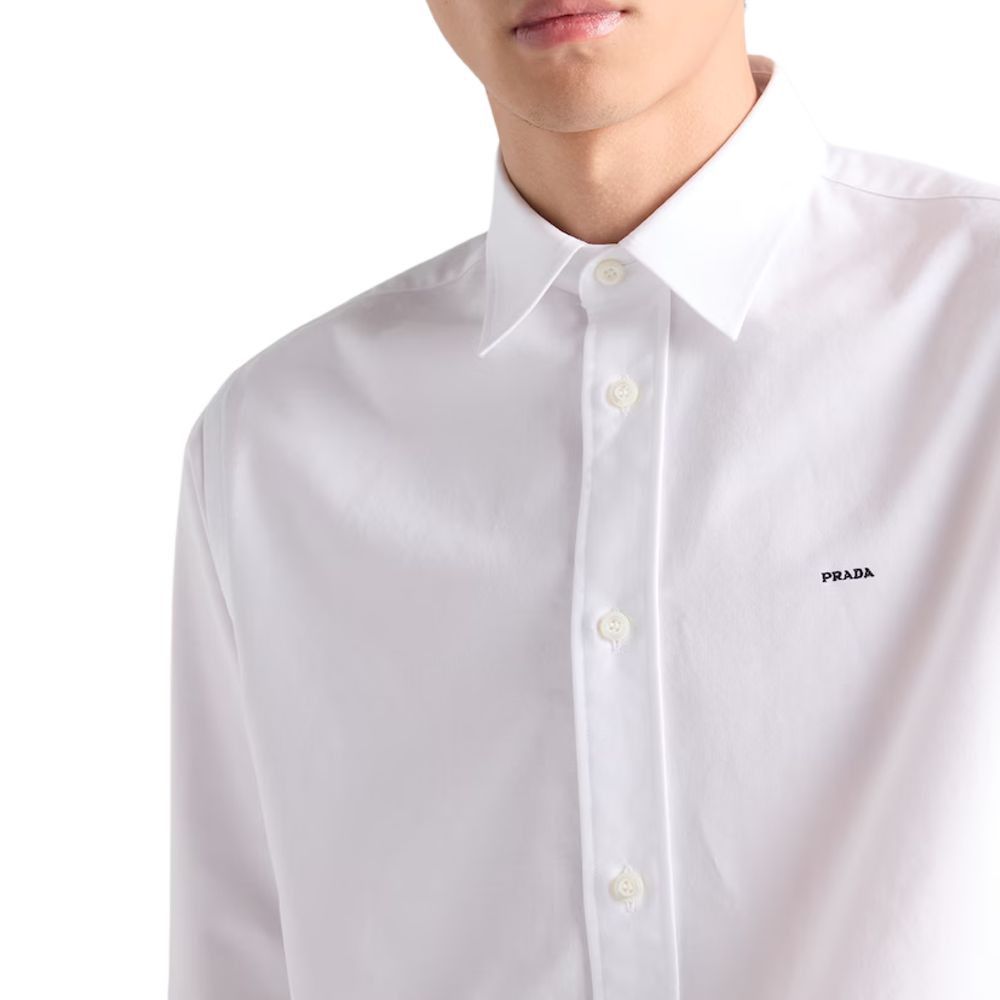 Prada Prada Embroidered Logo Button Up Shirt Size M Size US M / EU 48-50 / 2 - 11 Thumbnail