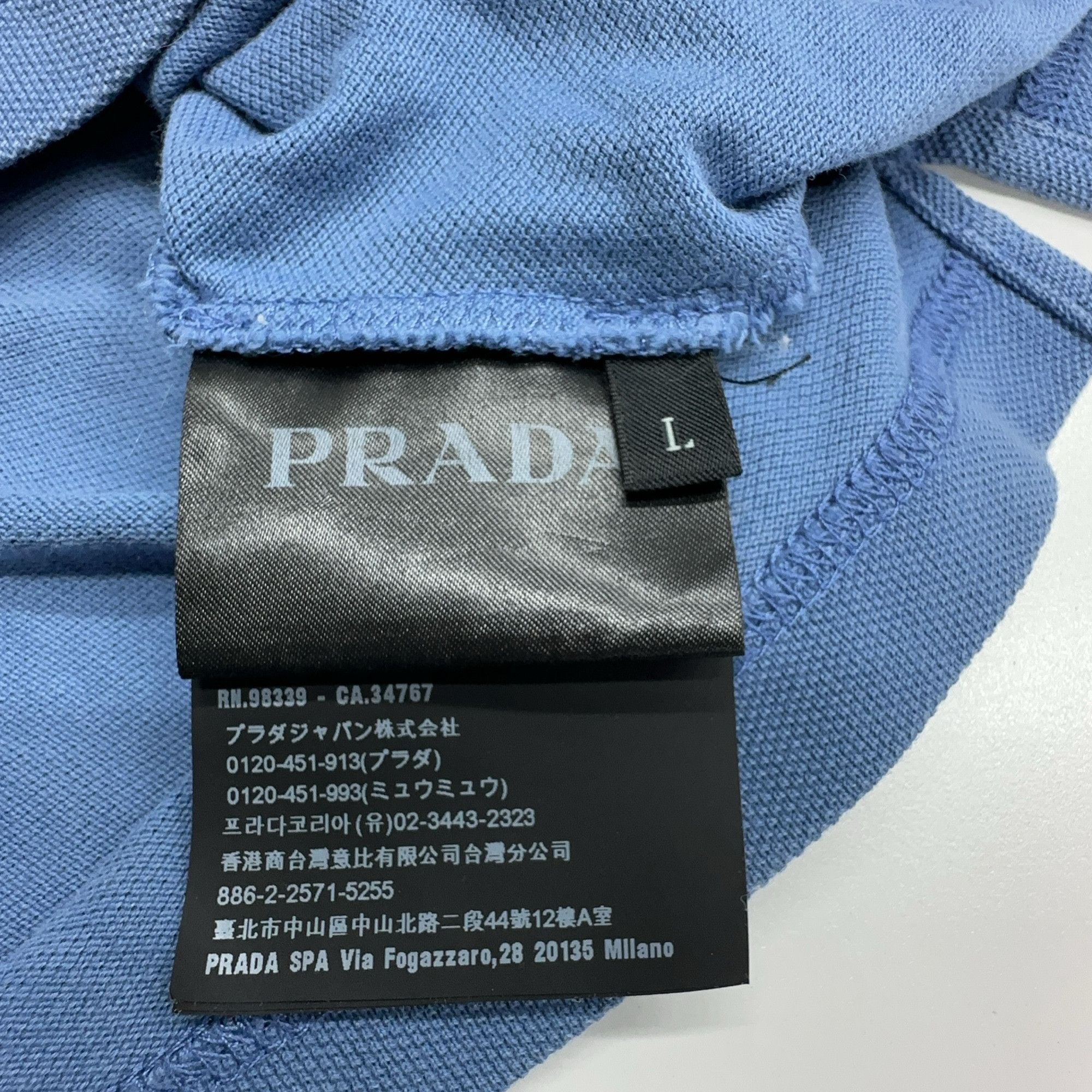 Prada Prada Logo Polo Shirt Size L Size US L / EU 52-54 / 3 - 3 Thumbnail