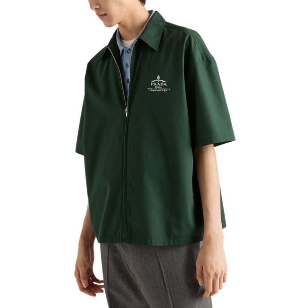 Prada Prada Logo Zip-Up Short Sleeve Shirt Size S Size US S / EU 44-46 / 1 - 15 Thumbnail