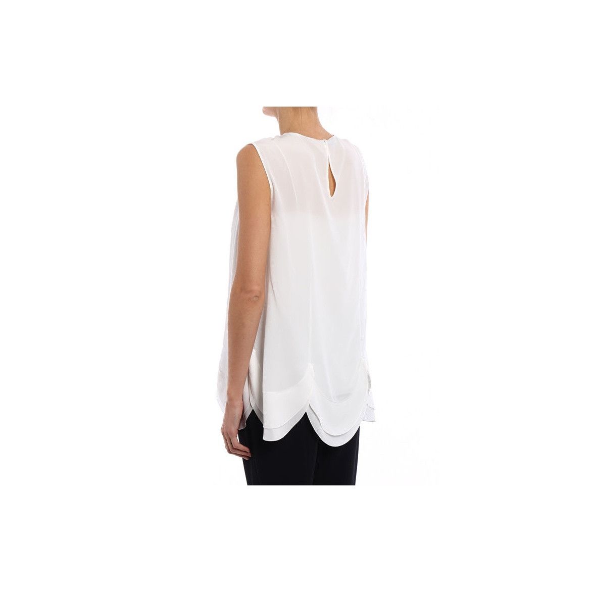 Prada Prada Silk Scalloped Sleeveless Blouse Size 38 Size XS / US 0-2 / IT 36-38 - 18 Thumbnail