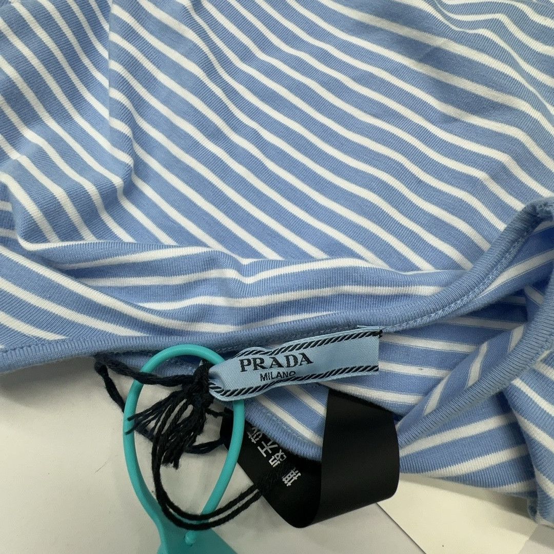 Prada Prada Striped Logo Crop Top Size 40 Size S / US 4 / IT 40 - 3 Thumbnail