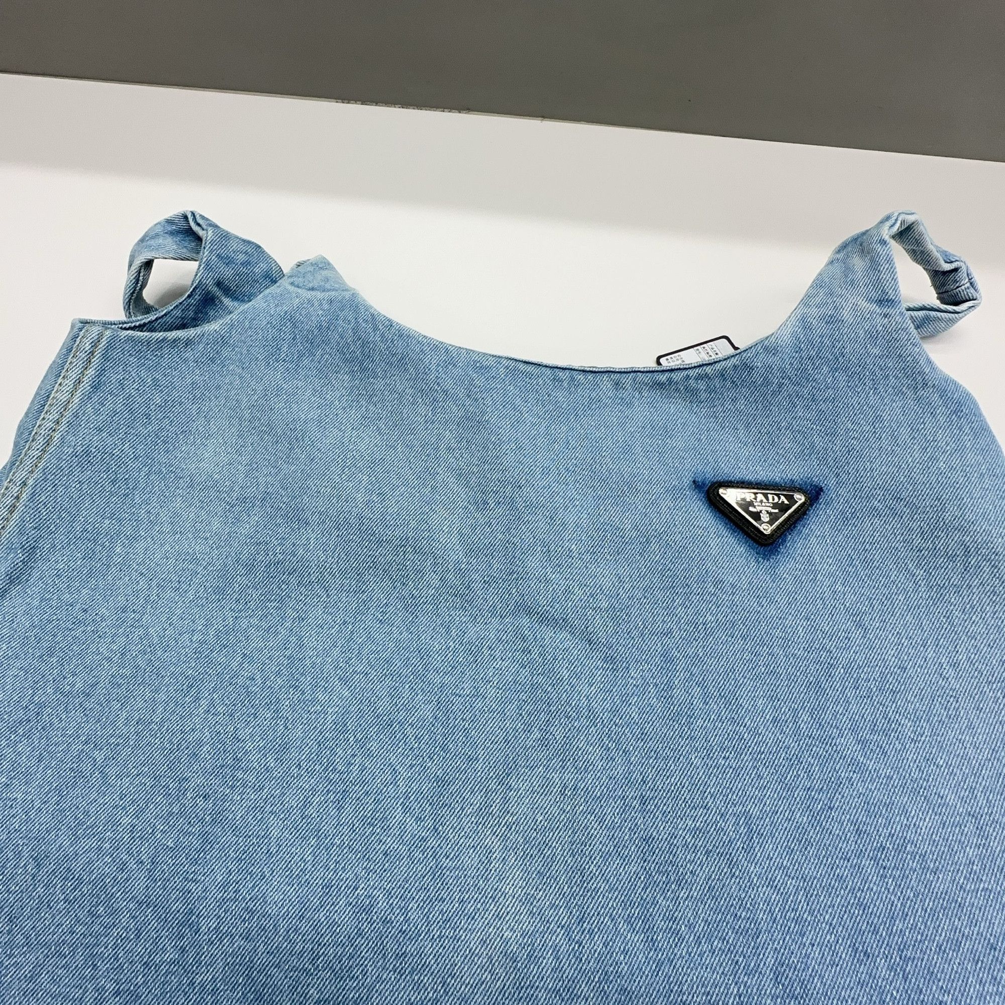 Prada Prada Logo Patch Denim Mini Dress Size 36 Size XS / US 0-2 / IT 36-38 - 7 Thumbnail