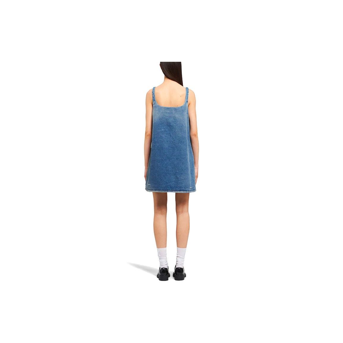 Prada Prada Logo Patch Denim Mini Dress Size 36 Size XS / US 0-2 / IT 36-38 - 10 Thumbnail