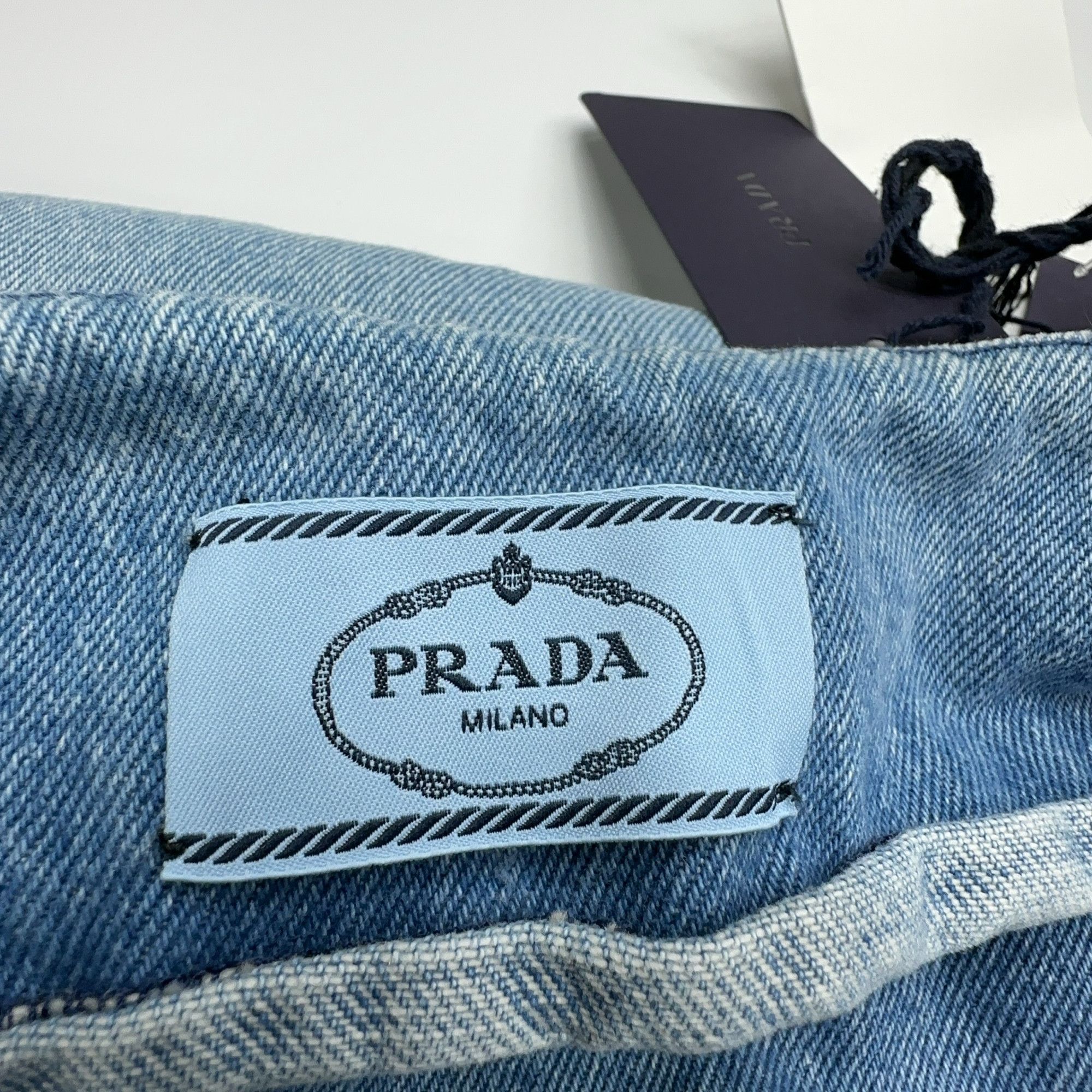Prada Prada Logo Patch Denim Mini Dress Size 36 Size XS / US 0-2 / IT 36-38 - 4 Thumbnail