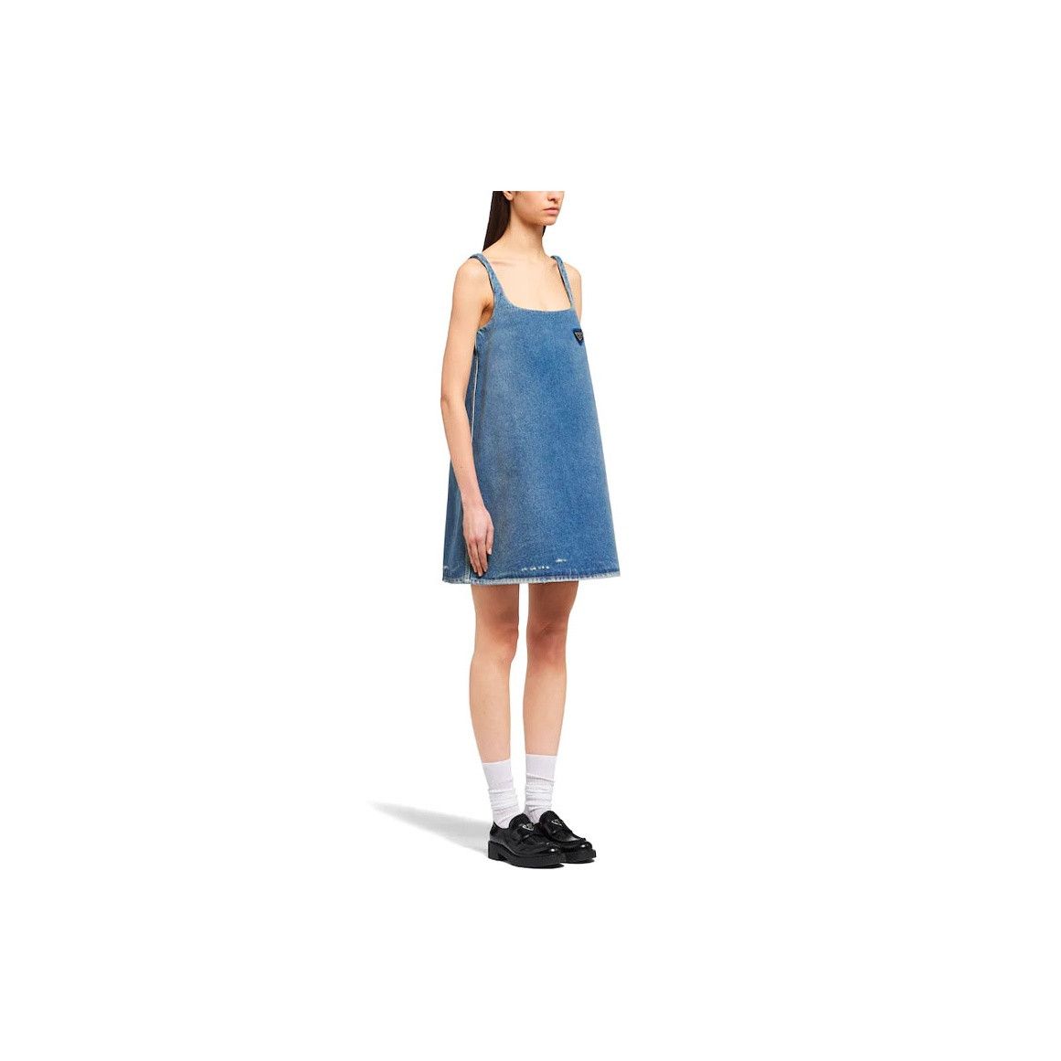 Prada Prada Logo Patch Denim Mini Dress Size 36 Size XS / US 0-2 / IT 36-38 - 11 Thumbnail