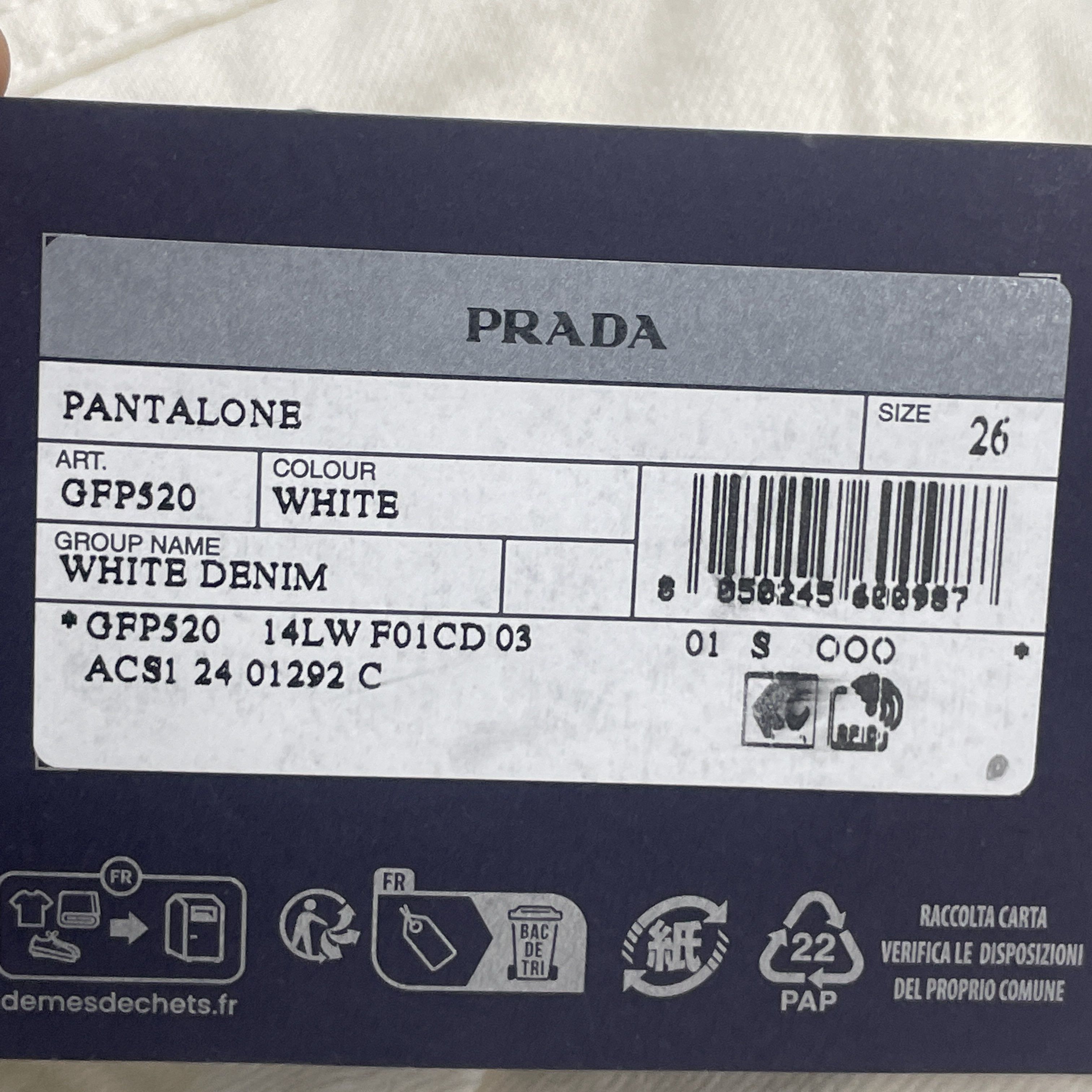 Prada Prada White Denim Jeans Size 26 Size 26" / US 2 / IT 38 - 5 Thumbnail