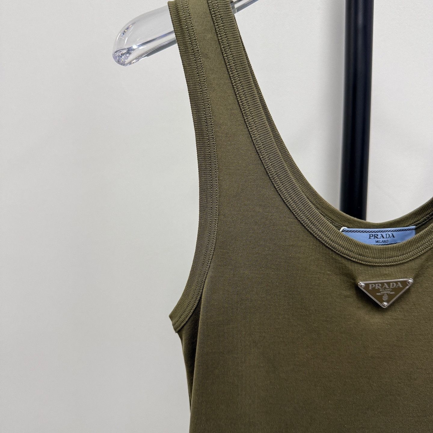 Prada Prada Logo Patch Ribbed Midi Dress Size 36 Size XS / US 0-2 / IT 36-38 - 7 Thumbnail