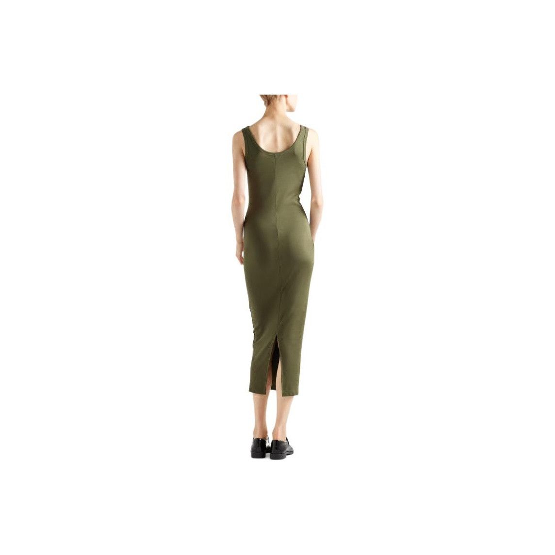 Prada Prada Logo Patch Ribbed Midi Dress Size 36 Size XS / US 0-2 / IT 36-38 - 12 Thumbnail