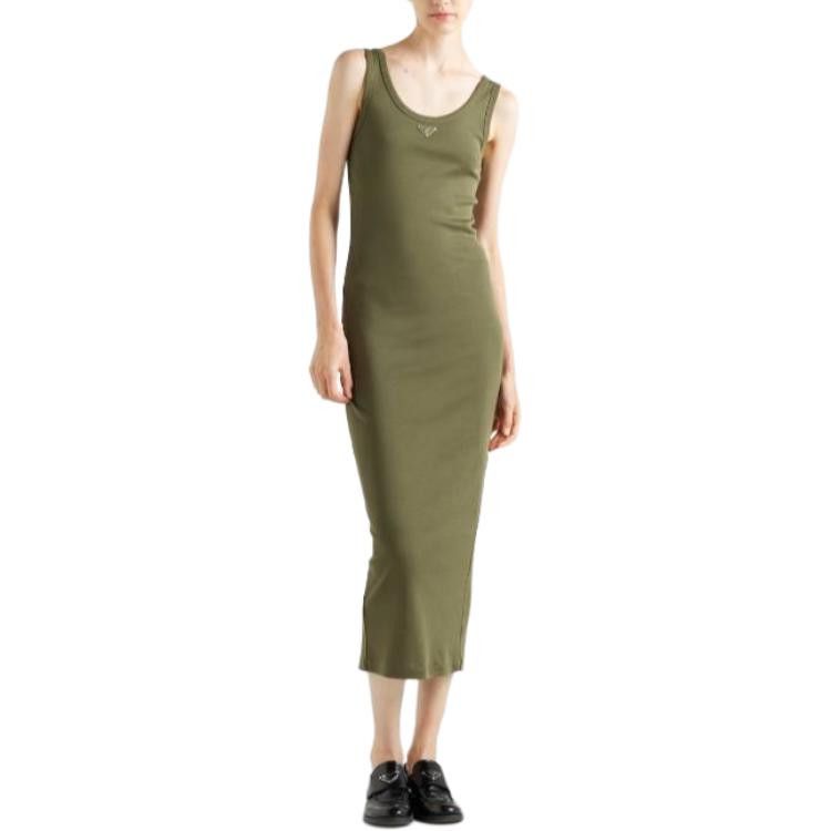 Prada Prada Logo Patch Ribbed Midi Dress Size 36 Size XS / US 0-2 / IT 36-38 - 11 Thumbnail