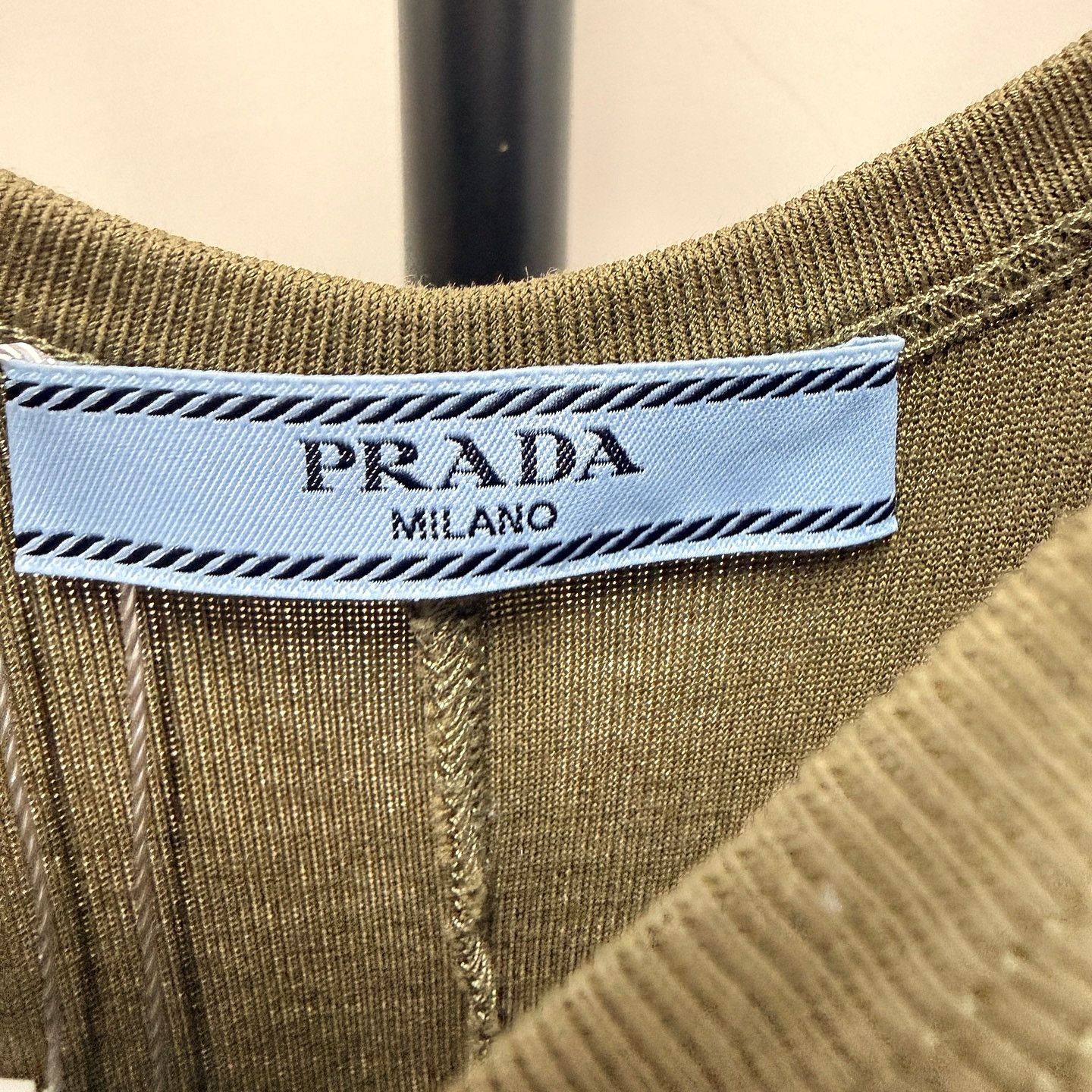 Prada Prada Logo Patch Ribbed Midi Dress Size 36 Size XS / US 0-2 / IT 36-38 - 3 Thumbnail