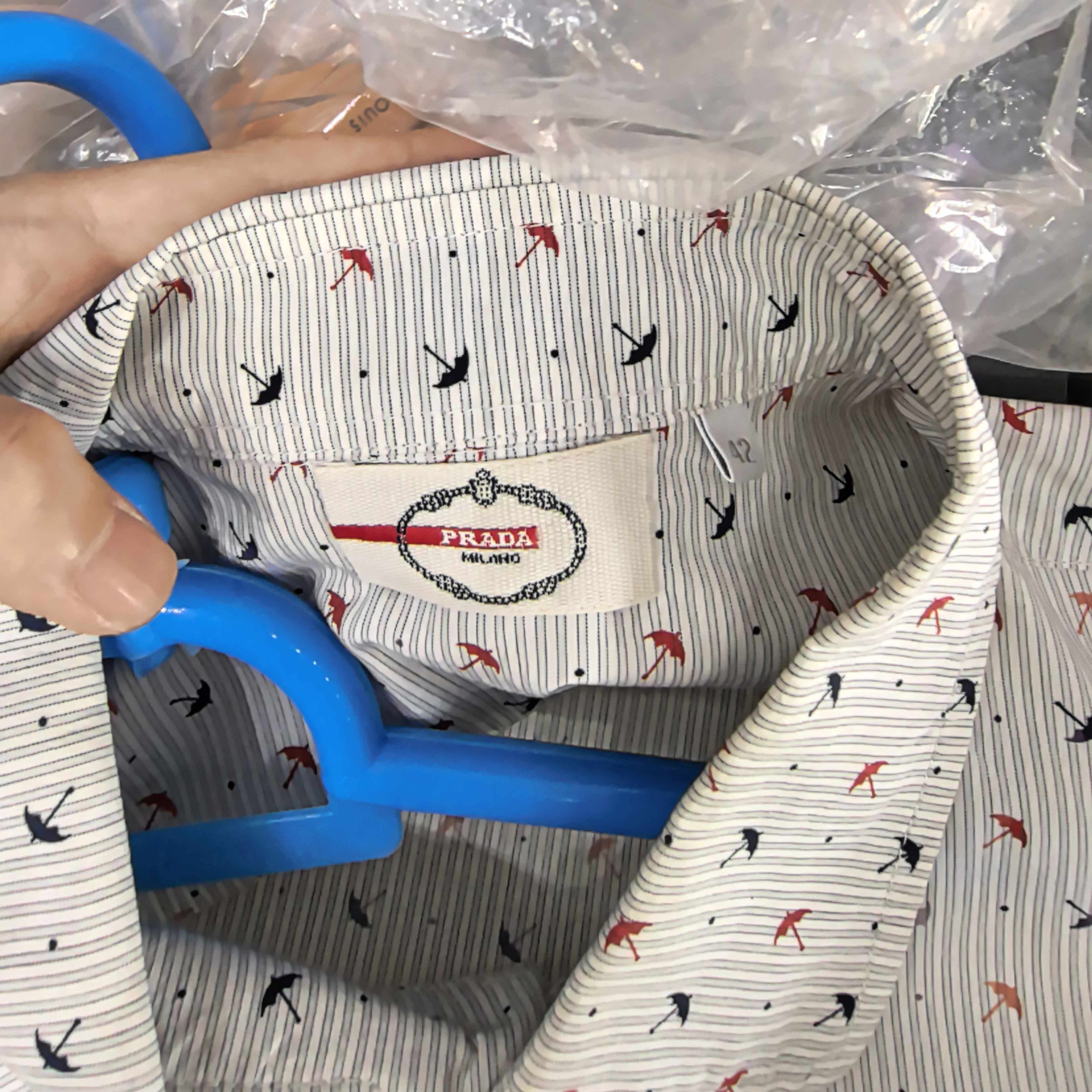 Prada Prada Umbrella Print Button Up Shirt Size L Size US XS / EU 42 / 0 - 3 Thumbnail
