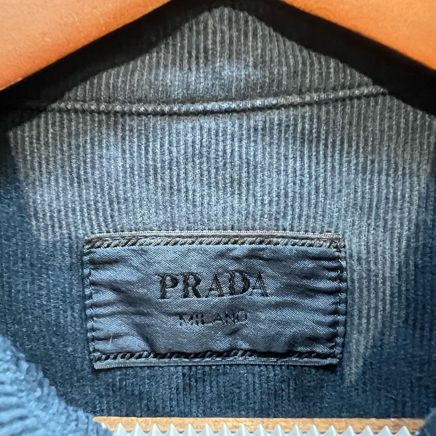 Prada Prada Corduroy Triangle Logo Shirt Size M Size US M / EU 48-50 / 2 - 3 Thumbnail
