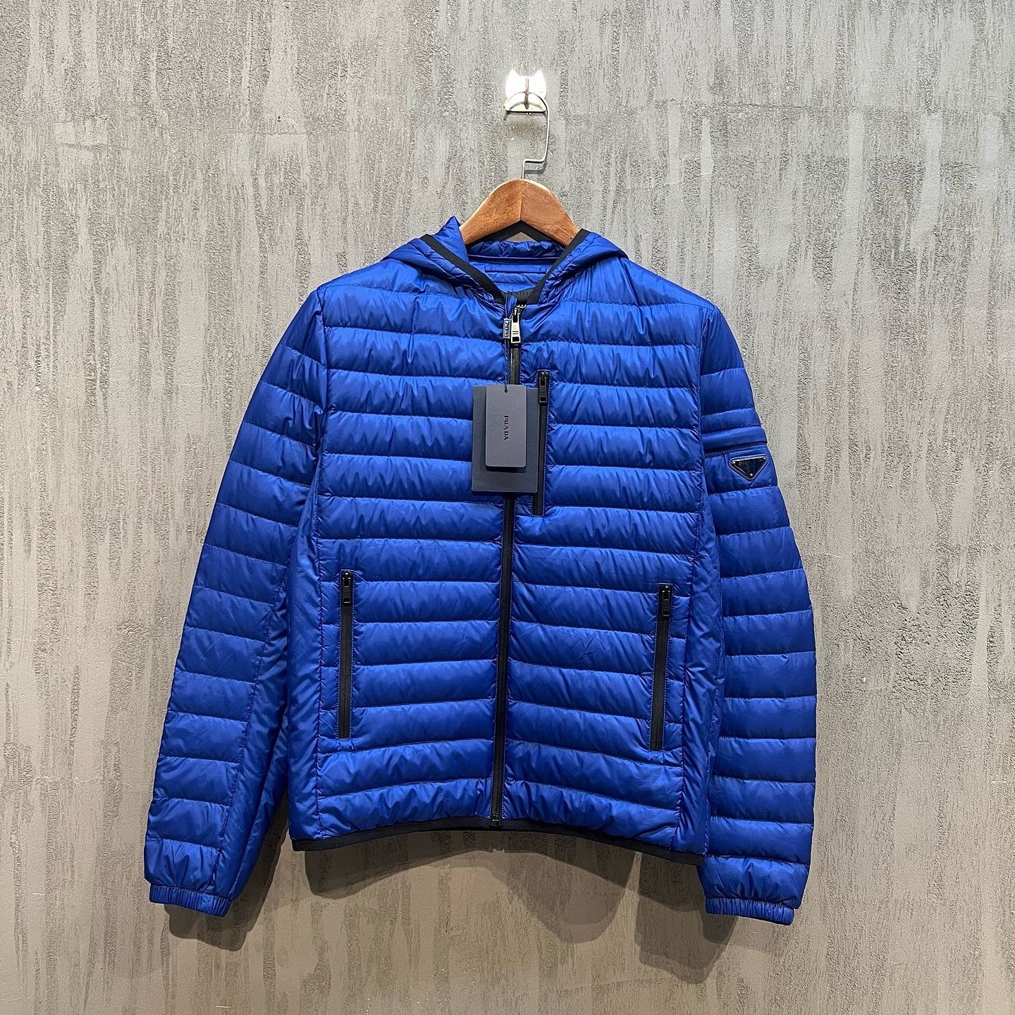 Prada Prada Blue Hooded Down Jacket Size M Size US M / EU 48-50 / 2 - 5 Thumbnail