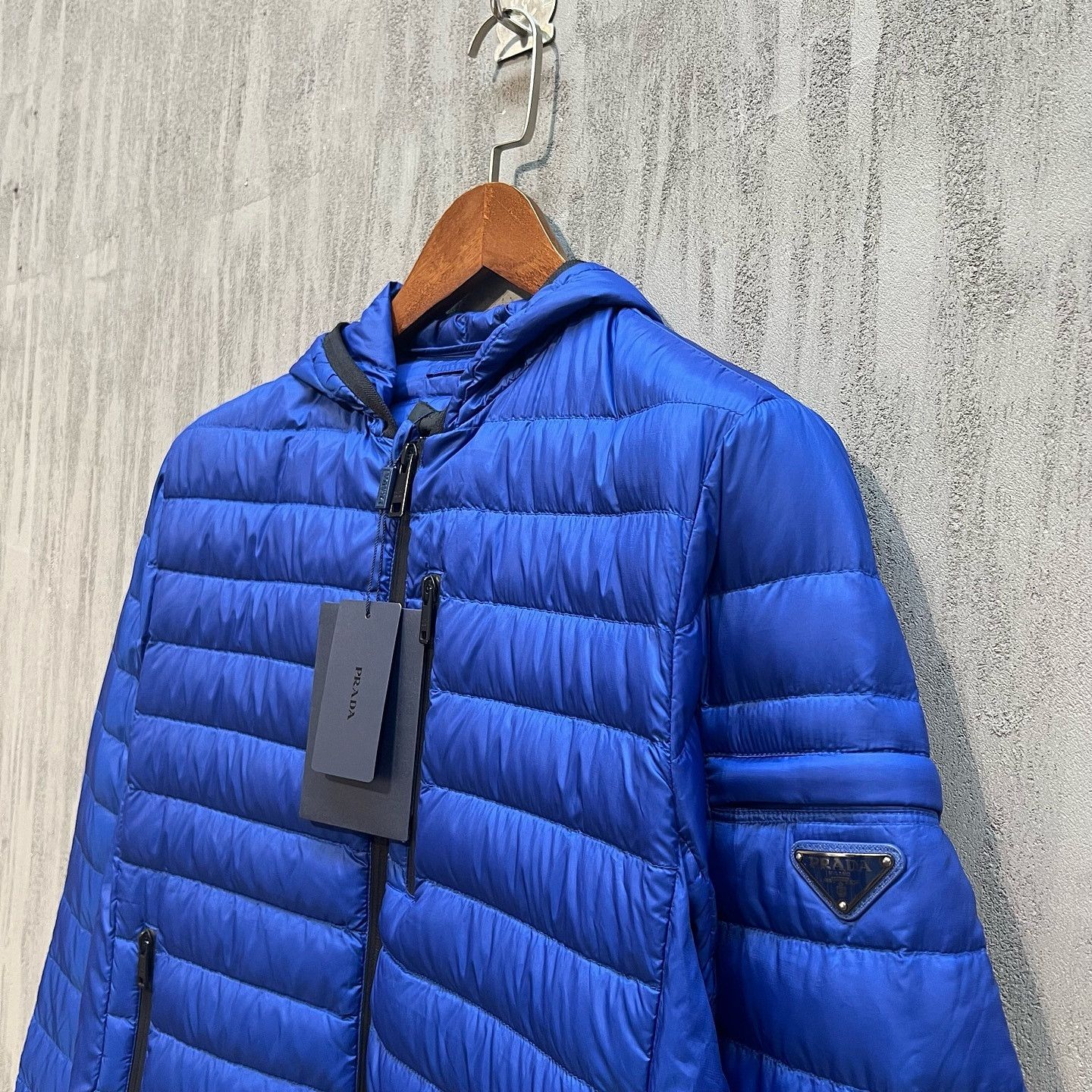 Prada Prada Blue Hooded Down Jacket Size M Size US M / EU 48-50 / 2 - 7 Thumbnail