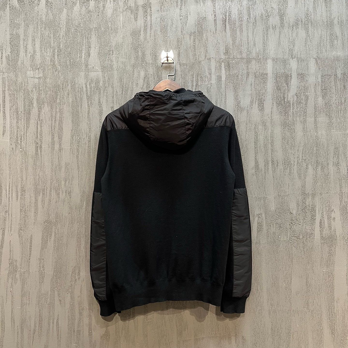 Prada Prada Nylon Trim Knit Hoodie Size L Size US L / EU 52-54 / 3 - 2 Thumbnail