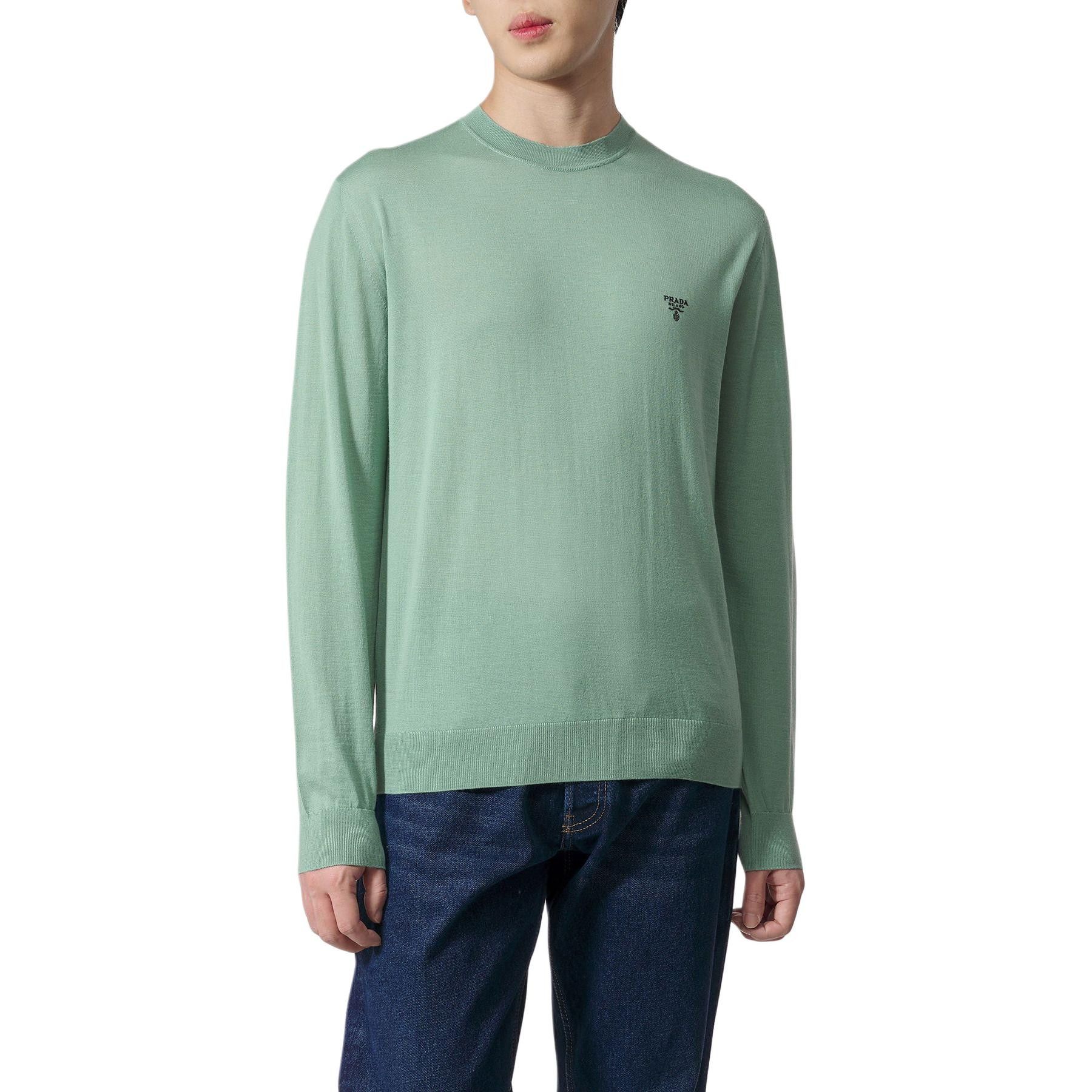 Prada Prada Logo Knit Sweater Green Size M Size US M / EU 48-50 / 2 - 11 Thumbnail