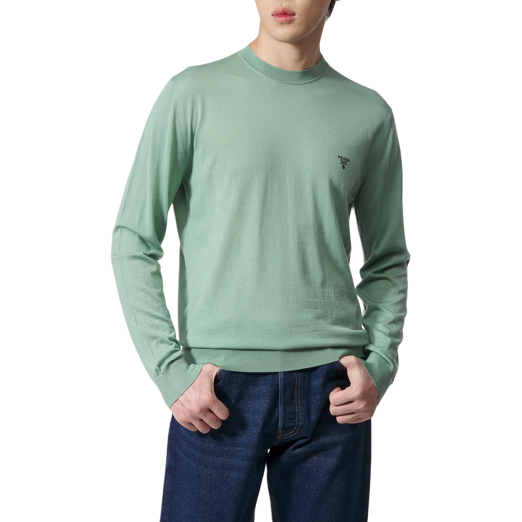 Prada Prada Logo Knit Sweater Green Size M Size US M / EU 48-50 / 2 - 10 Thumbnail