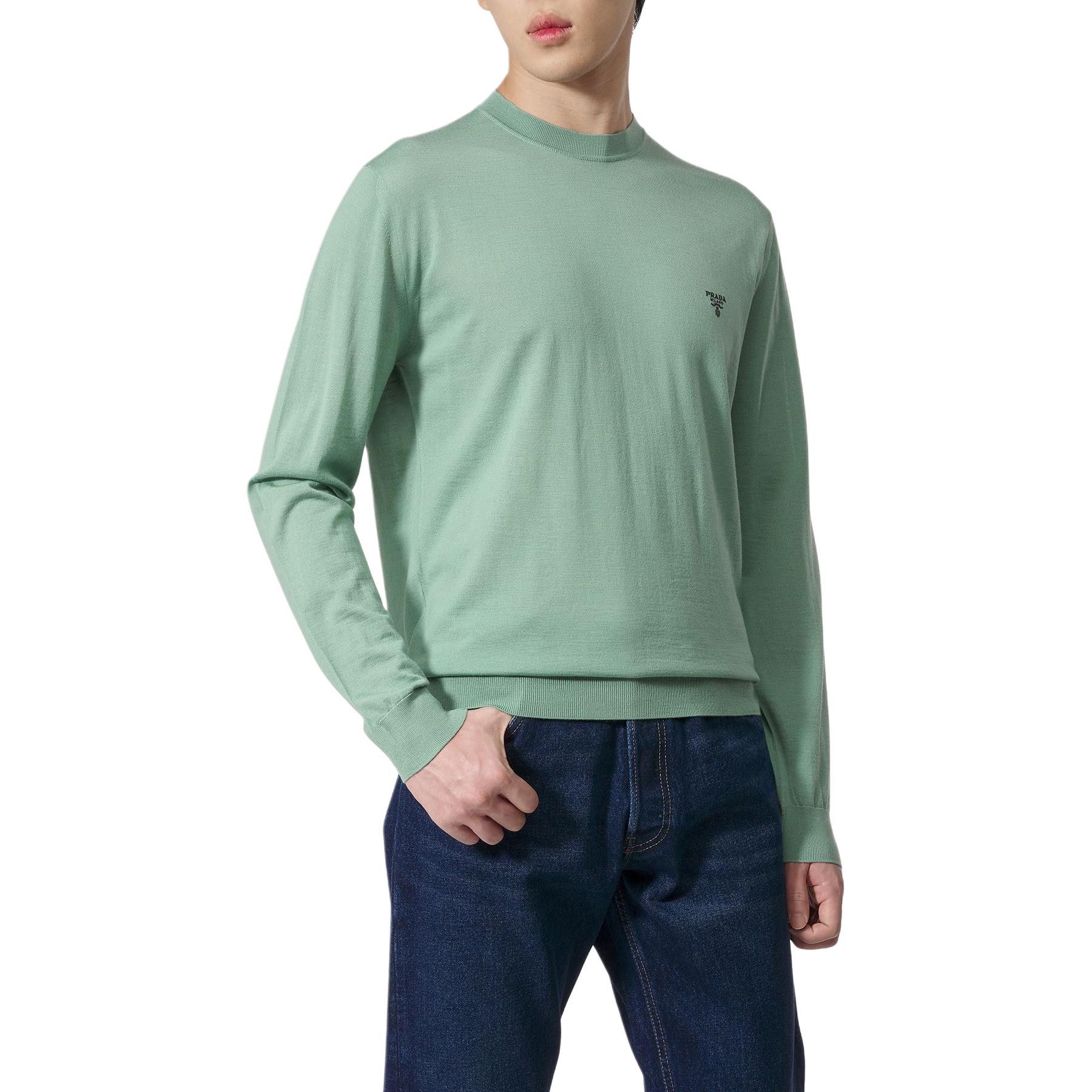 Prada Prada Logo Knit Sweater Green Size M Size US M / EU 48-50 / 2 - 9 Thumbnail
