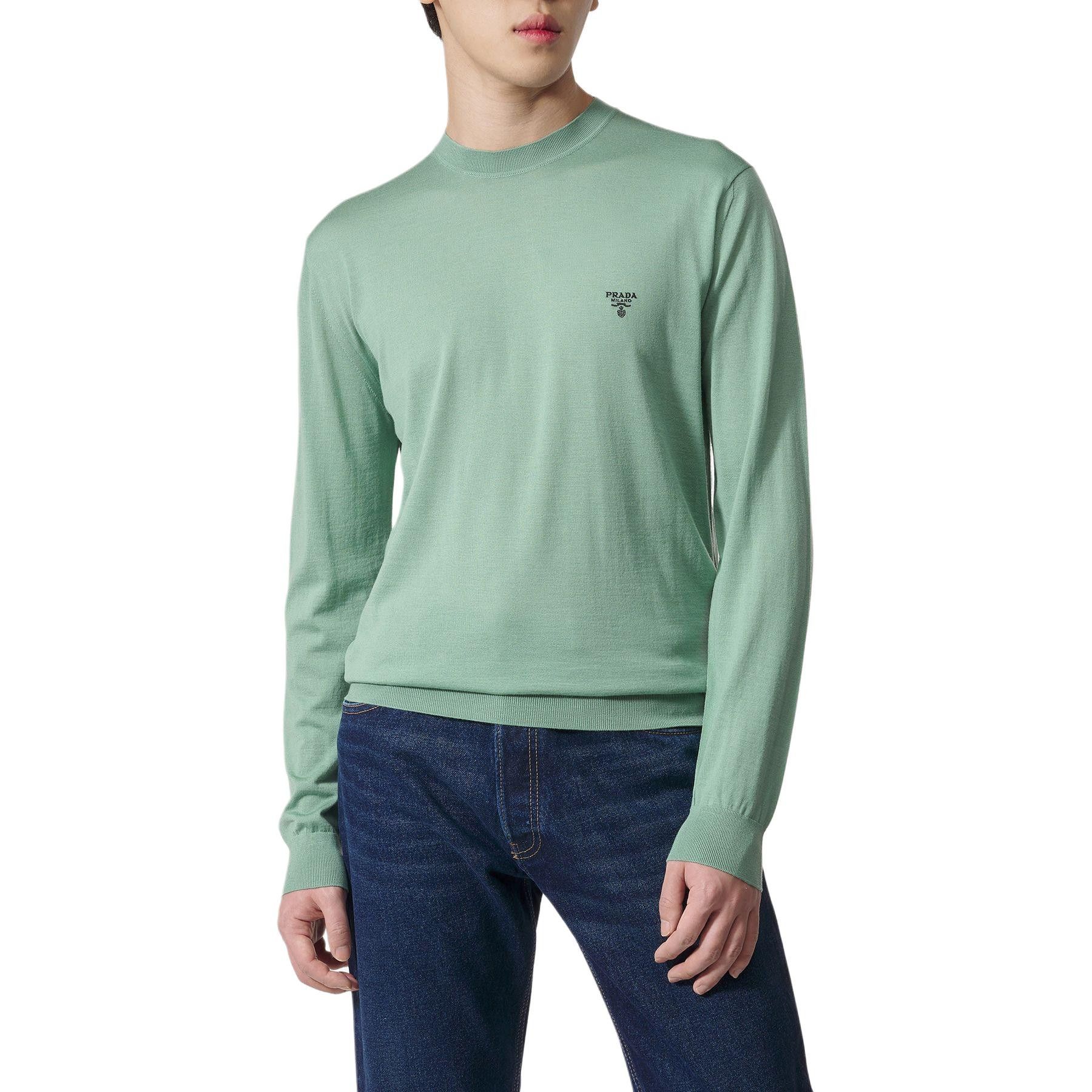 Prada Prada Logo Knit Sweater Green Size M Size US M / EU 48-50 / 2 - 12 Thumbnail