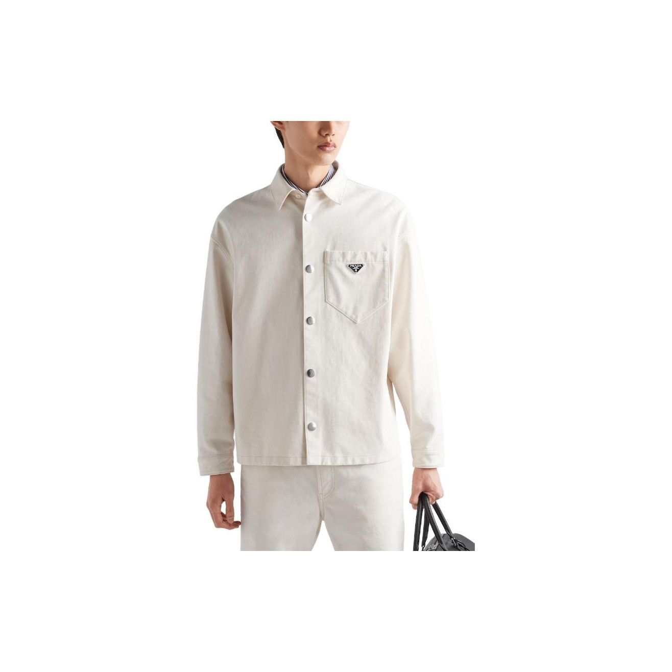Prada Prada Logo Cotton Button Up Shirt Size XXL Size US XXL / EU 58 / 5 - 5 Thumbnail