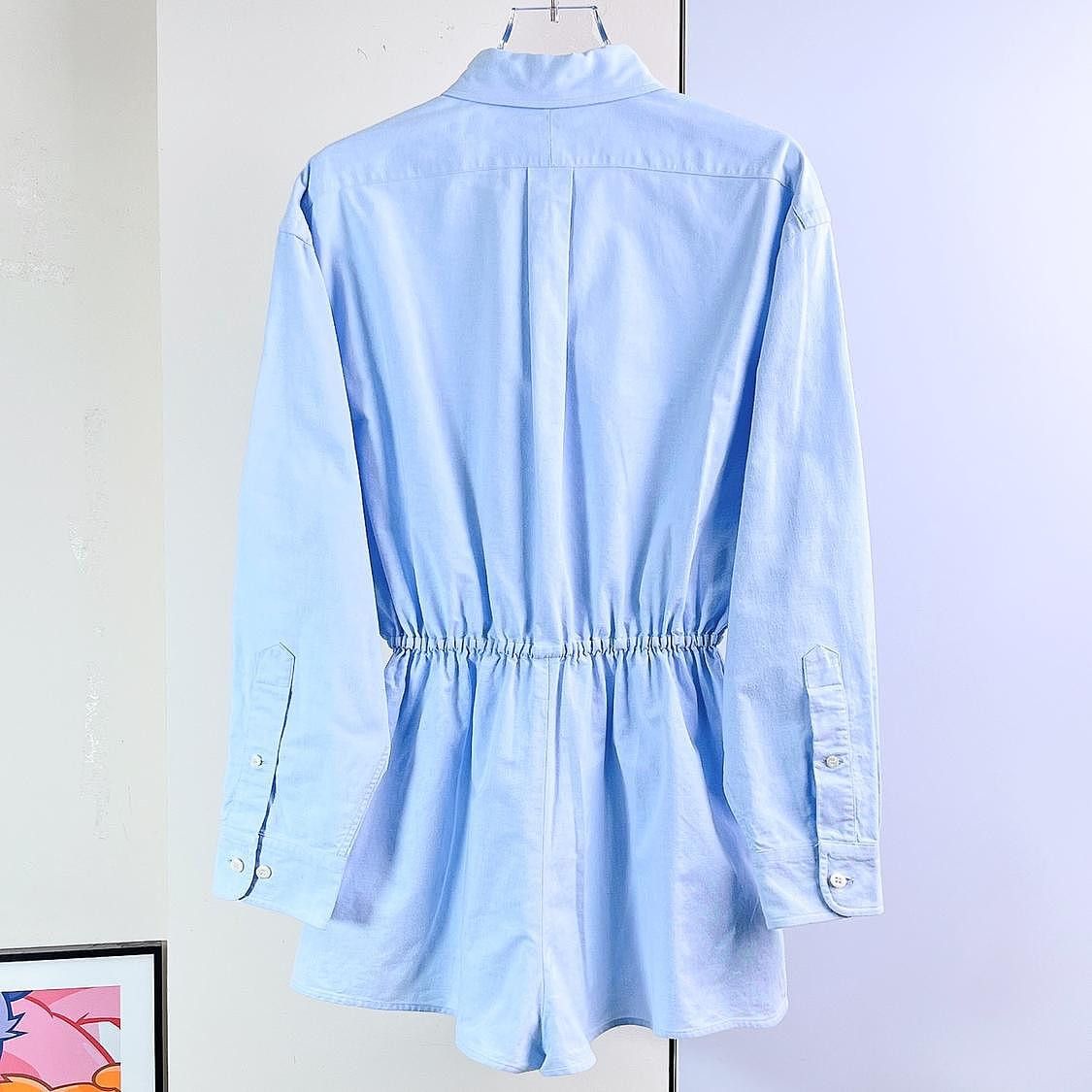 Prada Prada Logo Cotton Poplin Romper Size 36 Size 25" / US 0 / IT 36 - 2 Thumbnail